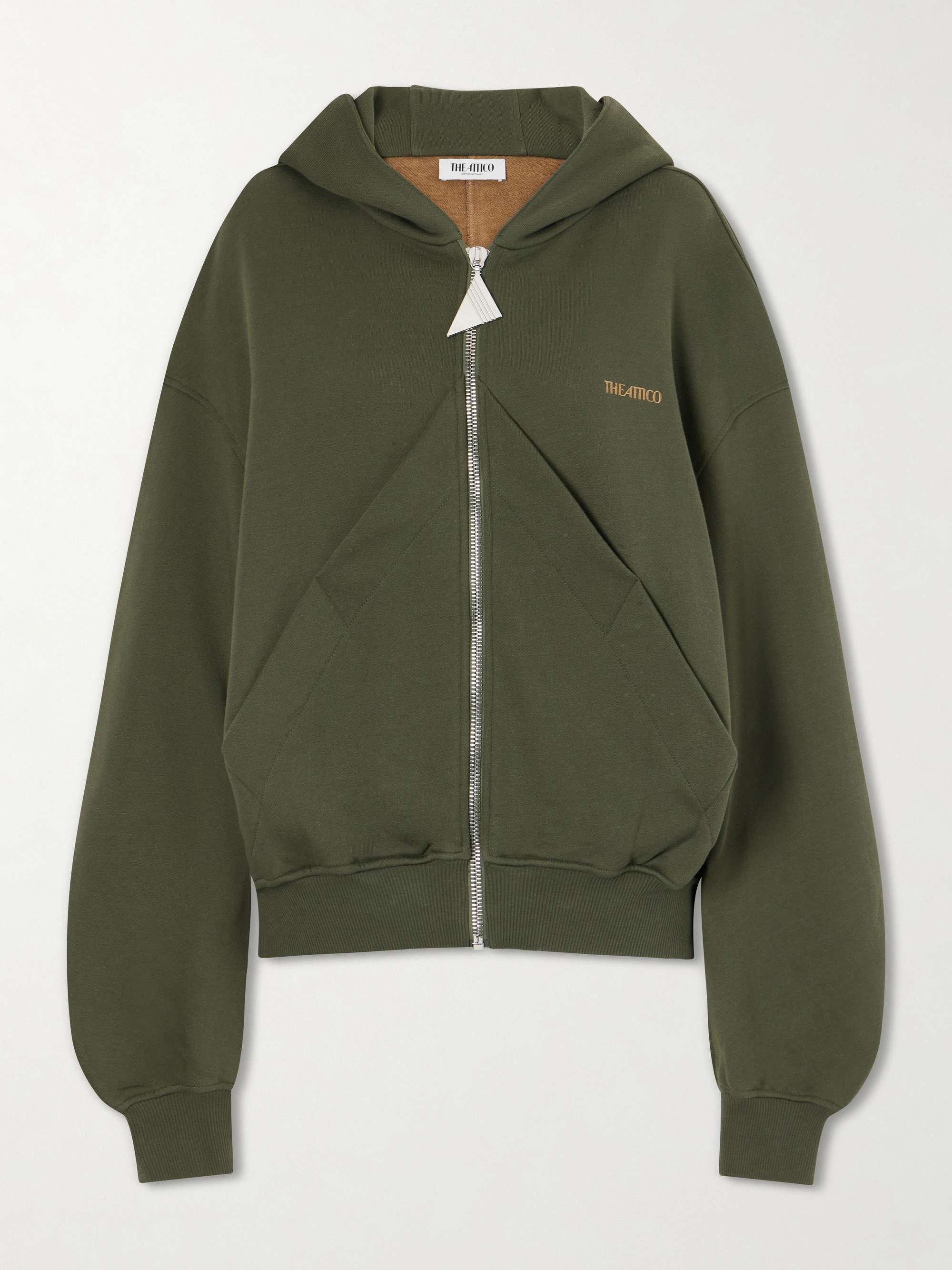 THE ATTICO Cotton-jersey Zip-up Hoodie