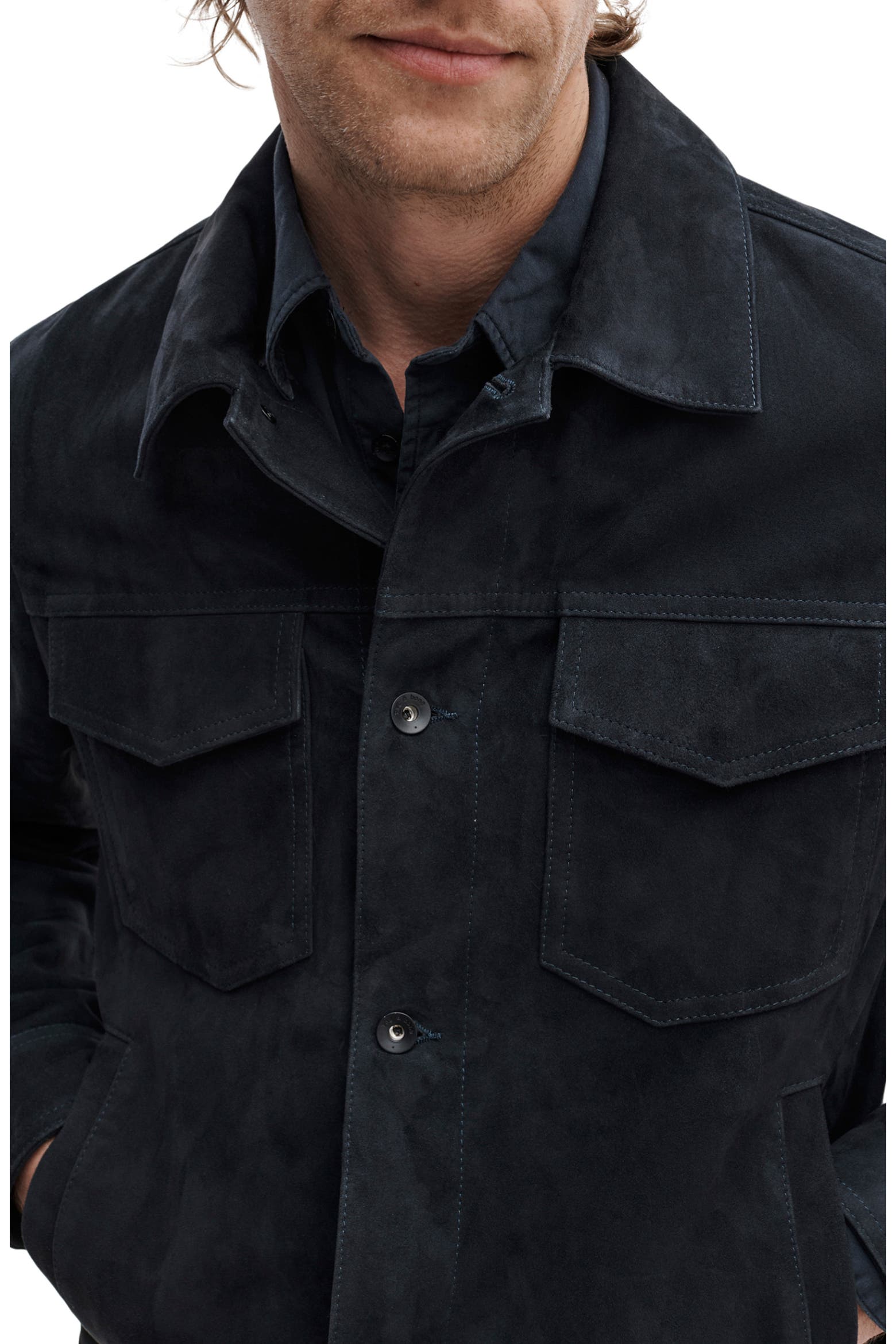 Rag & Bone Suede Trucker Jacket