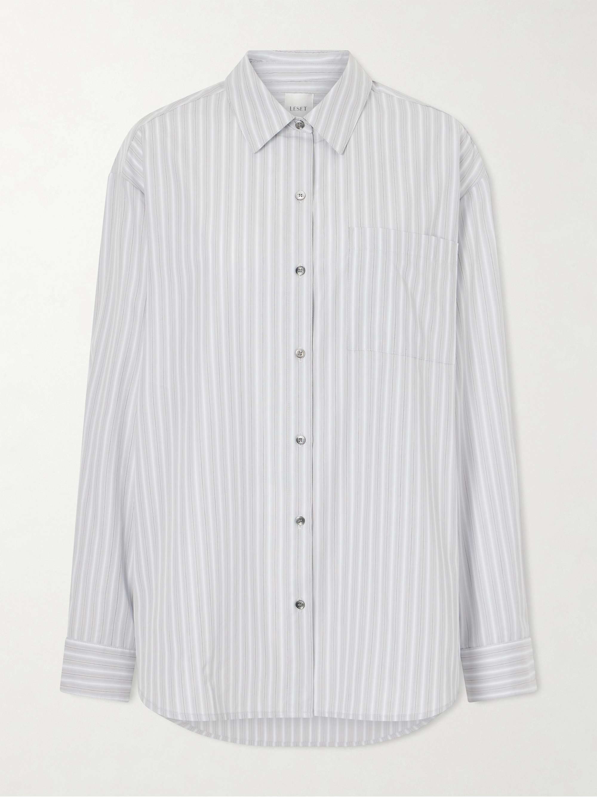 LESET Yoshi striped cotton-blend shirt