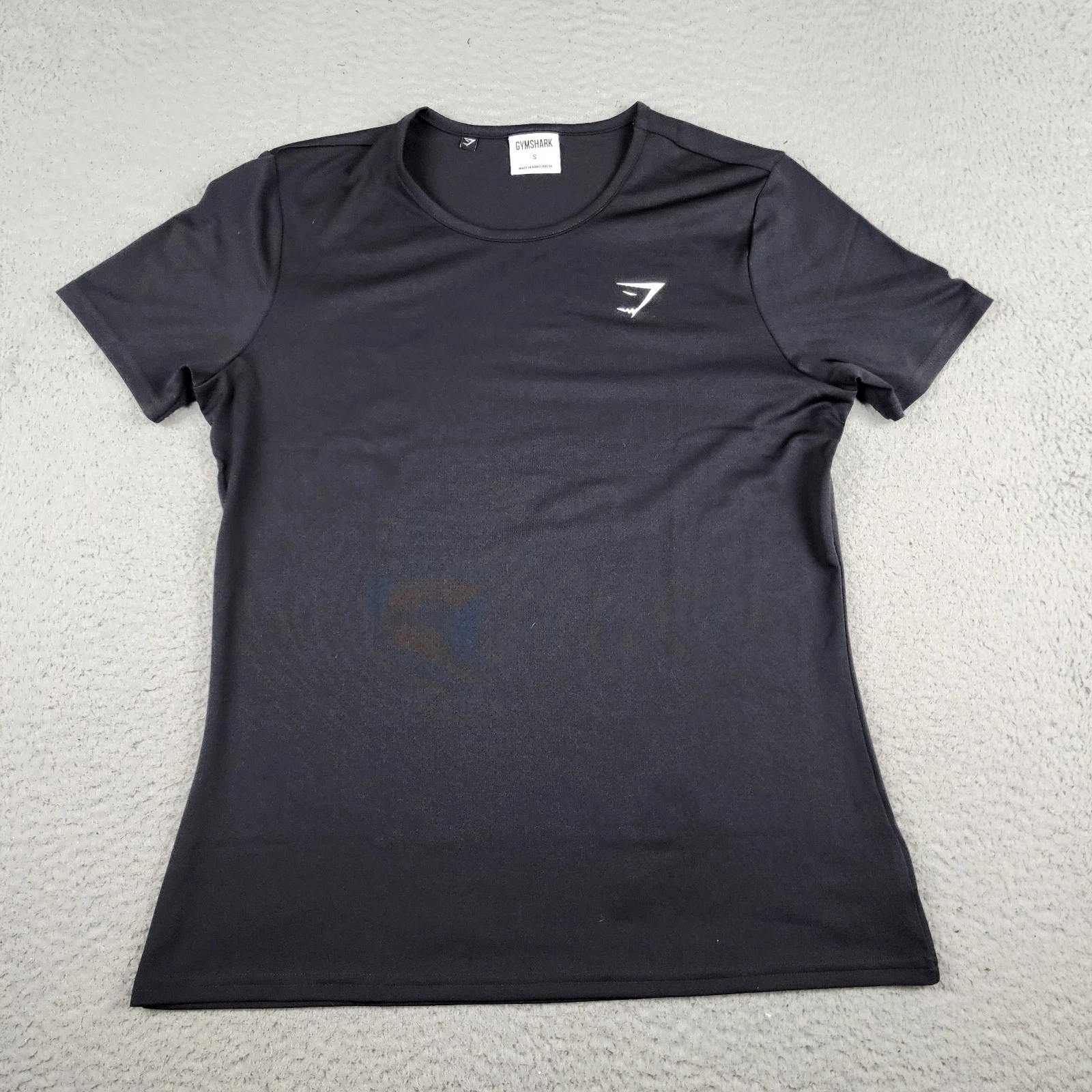 Gymshark Black T-shirt — Crew Neck, Short Sleeves, White Gymshark