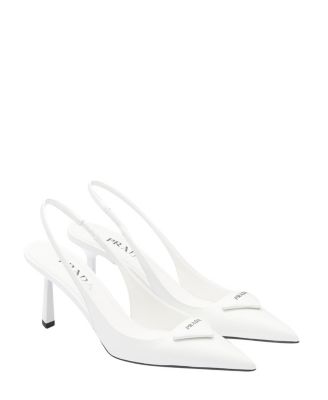 Prada Women's Brushed Leather Slingback Pumps