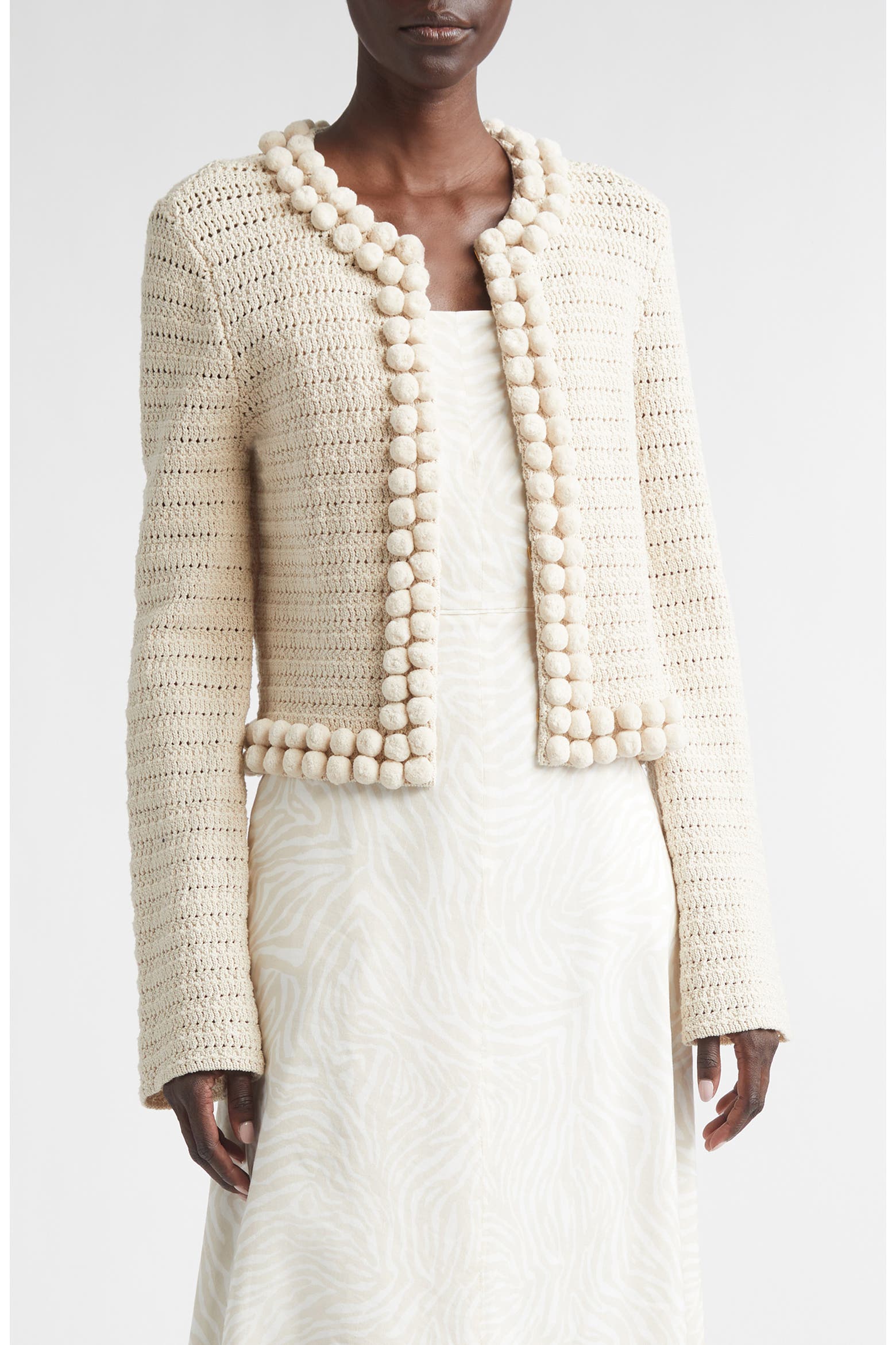 St. JOHN Helen Cotton Blend Crochet Jacket