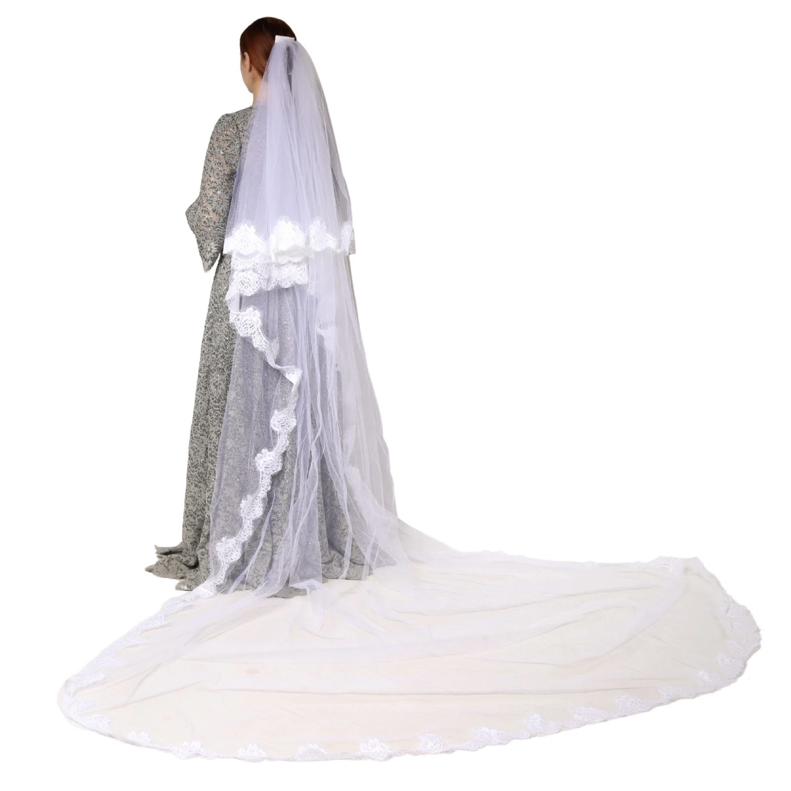 Dolce & Gabbana White Wedding Veil — Multi-tier Tulle, Scalloped