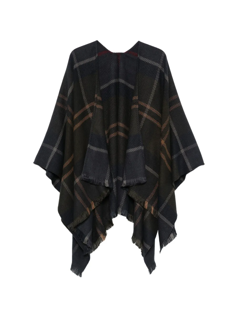 Barbour Shadow Classic Tartan Fringed Poncho