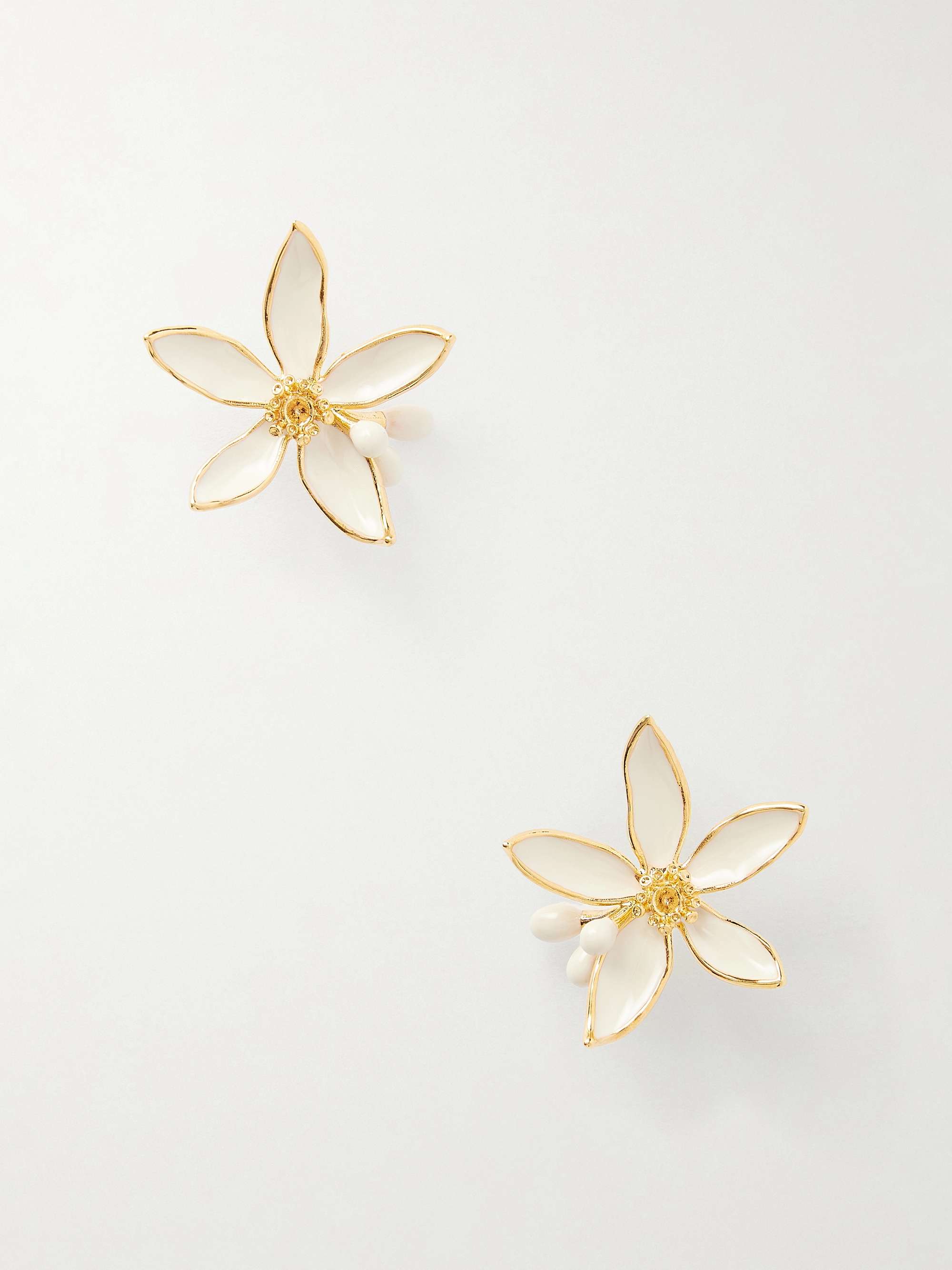 OSCAR DE LA RENTA Orange Blossom gold-tone earrings