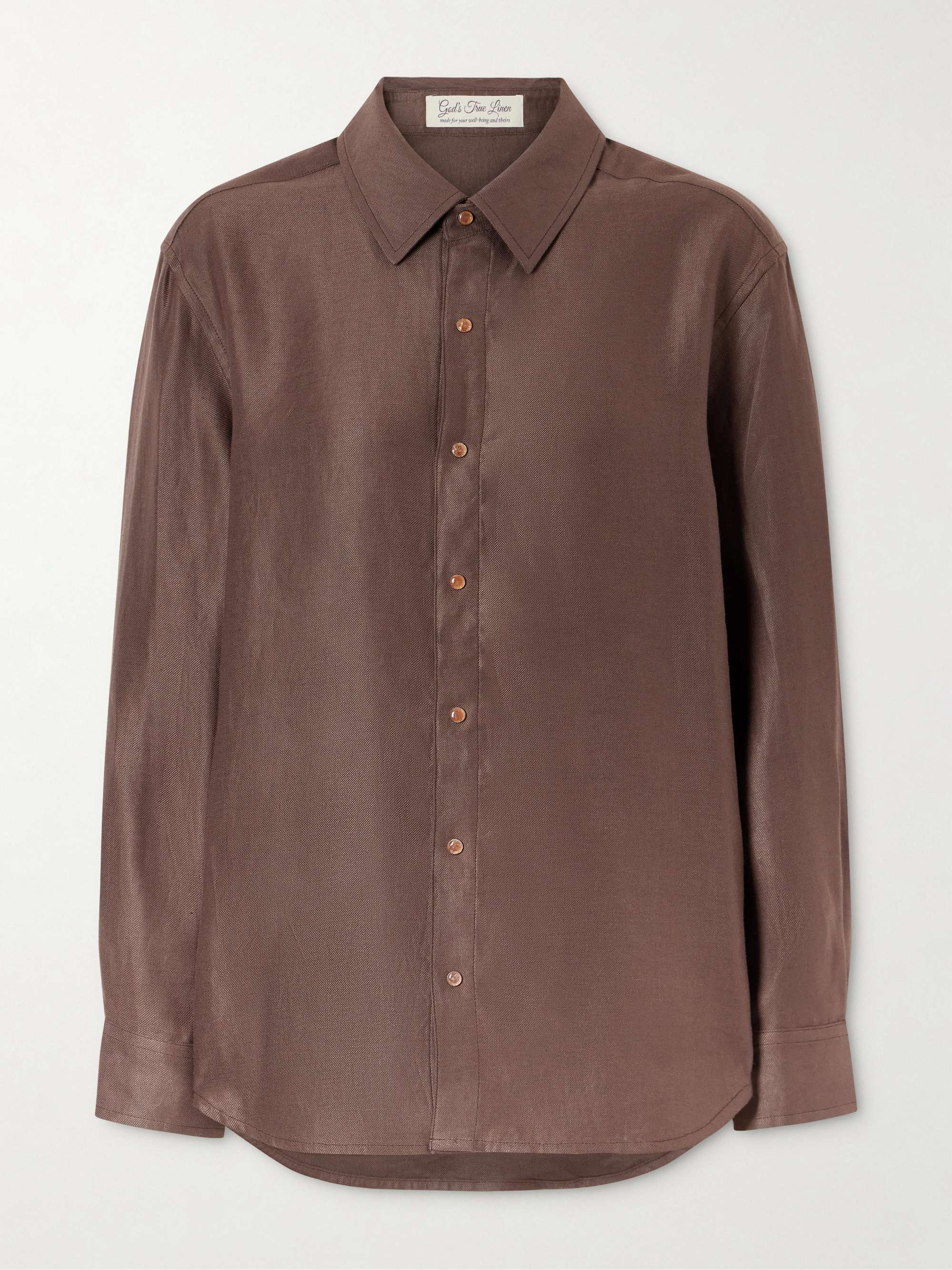 GOD'S TRUE CASHMERE Cocoa linen shirt