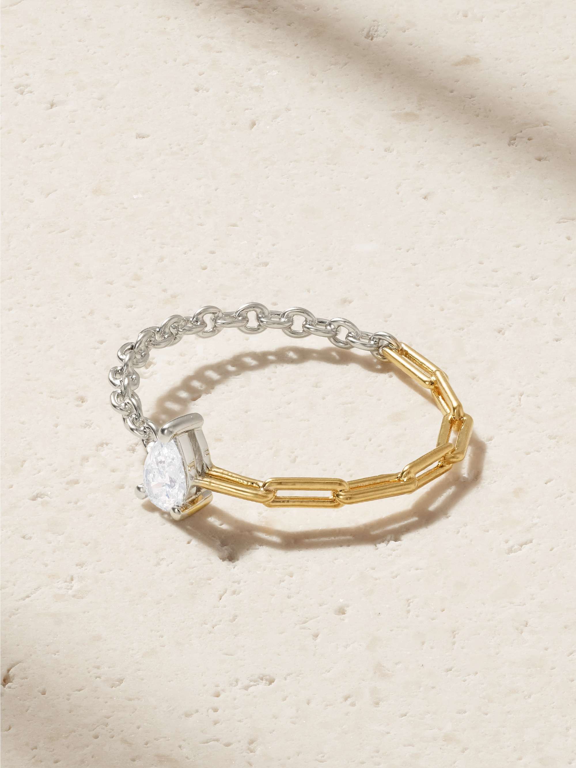YVONNE LÉON Alliance 18-karat white and yellow gold diamond ring