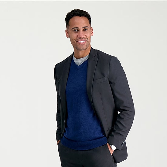 Haggar Smart Wash with Repreve Mens Stretch Fabric Slim Fit Suit
