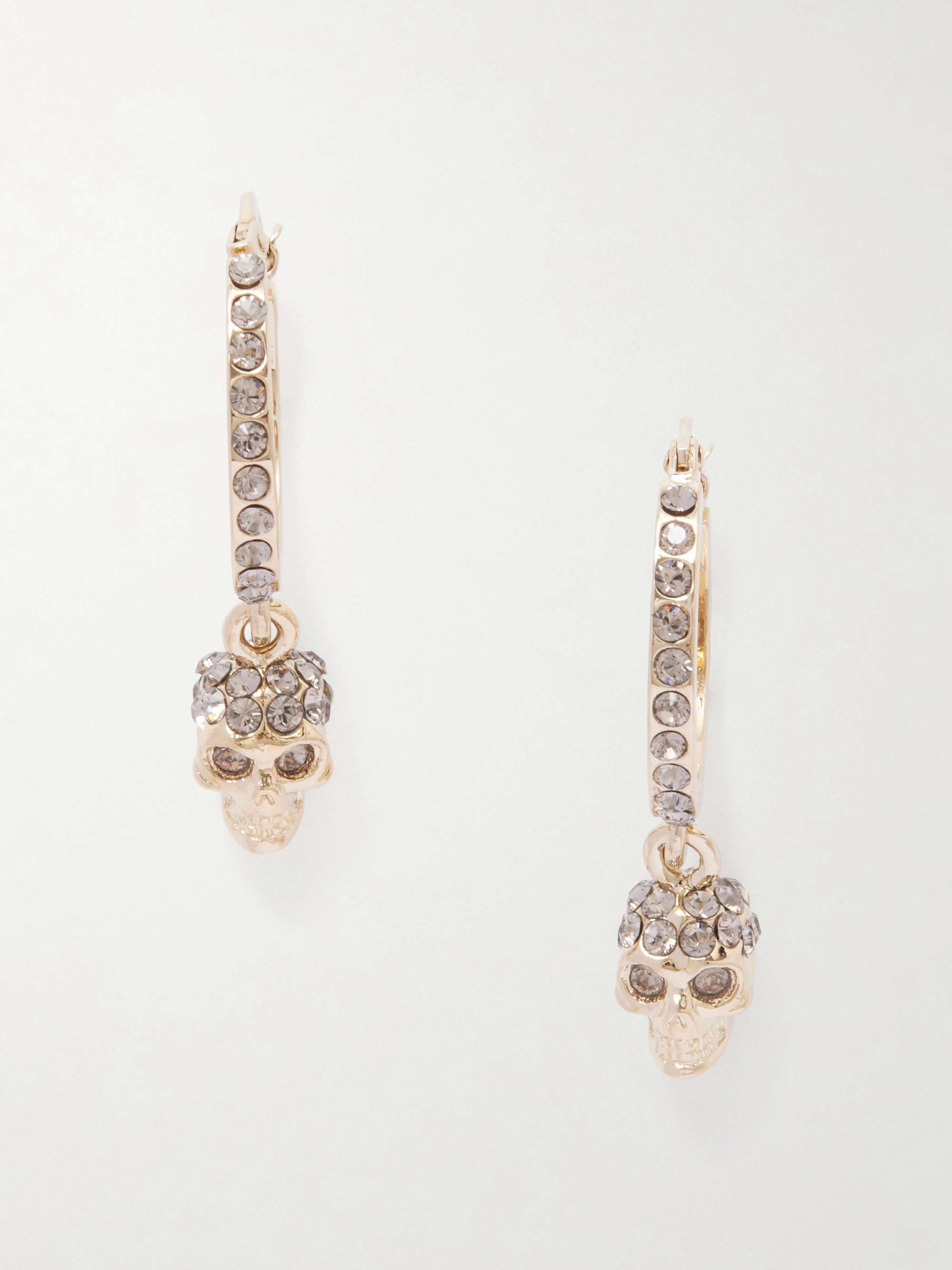 MCQUEEN Skull Mini Creole gold plated hoop earrings