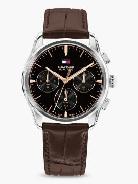 38mm Leather Strap Dual Time NYC Watch