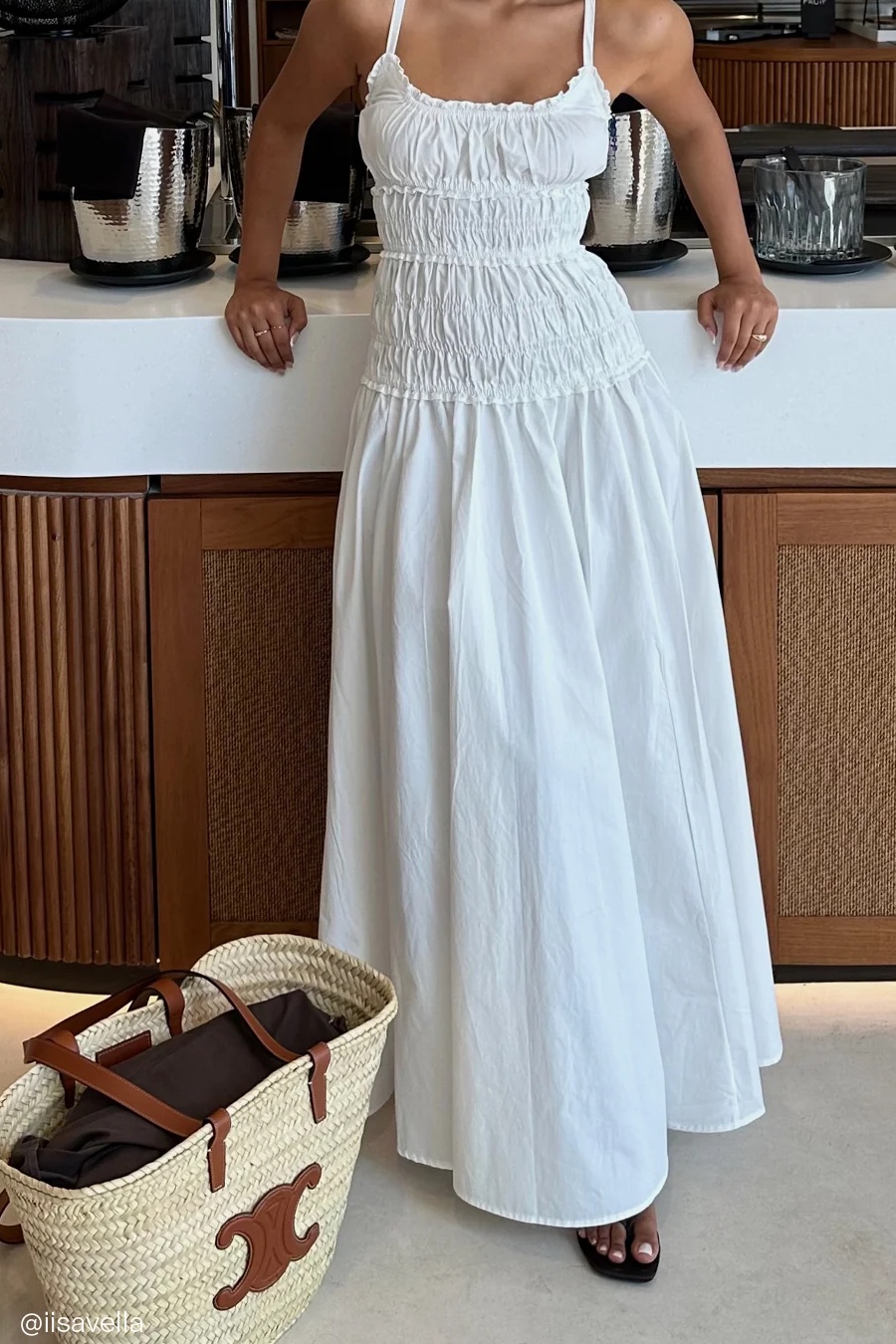 TOBY WHITE COTTON MIDI DRESS