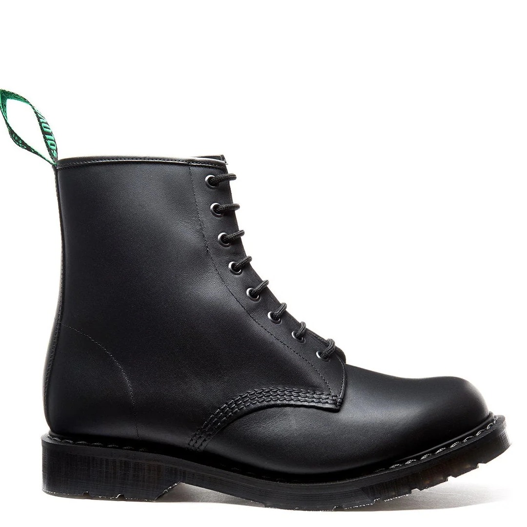 URL Scan Black Greasy 8 Eye Derby Boot