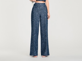 Sequin Trousers - Navy