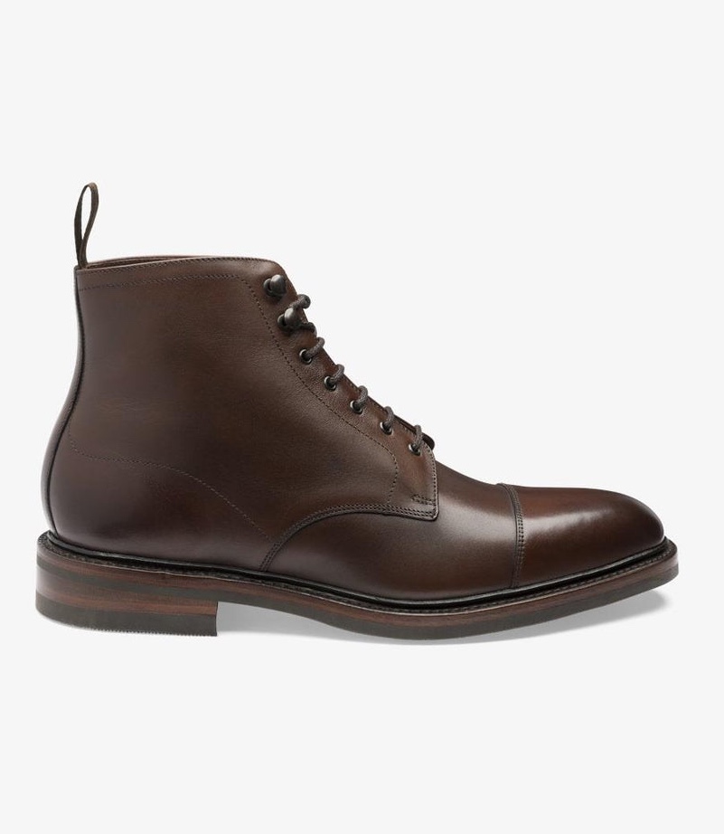 LOAKE ROEHAMPTON DARK BROWN DERBY BOOT RUBBER SOLE F-medium