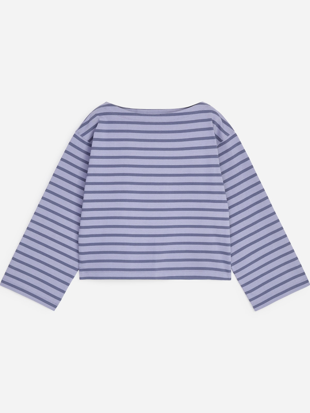 Striped Boat Neck Top Lilac