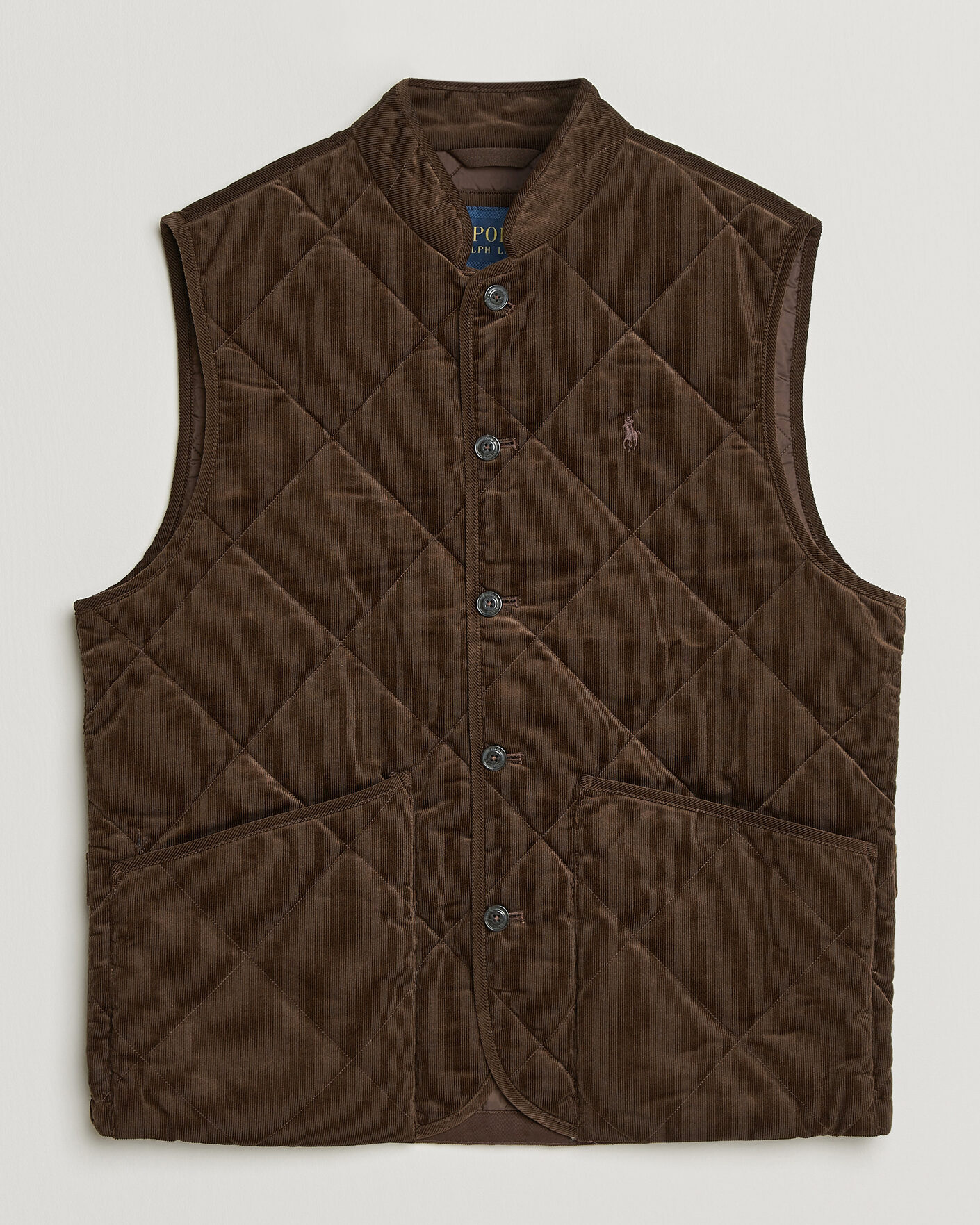 Polo Ralph Lauren Quilted Corduroy Vest Cooper Brown