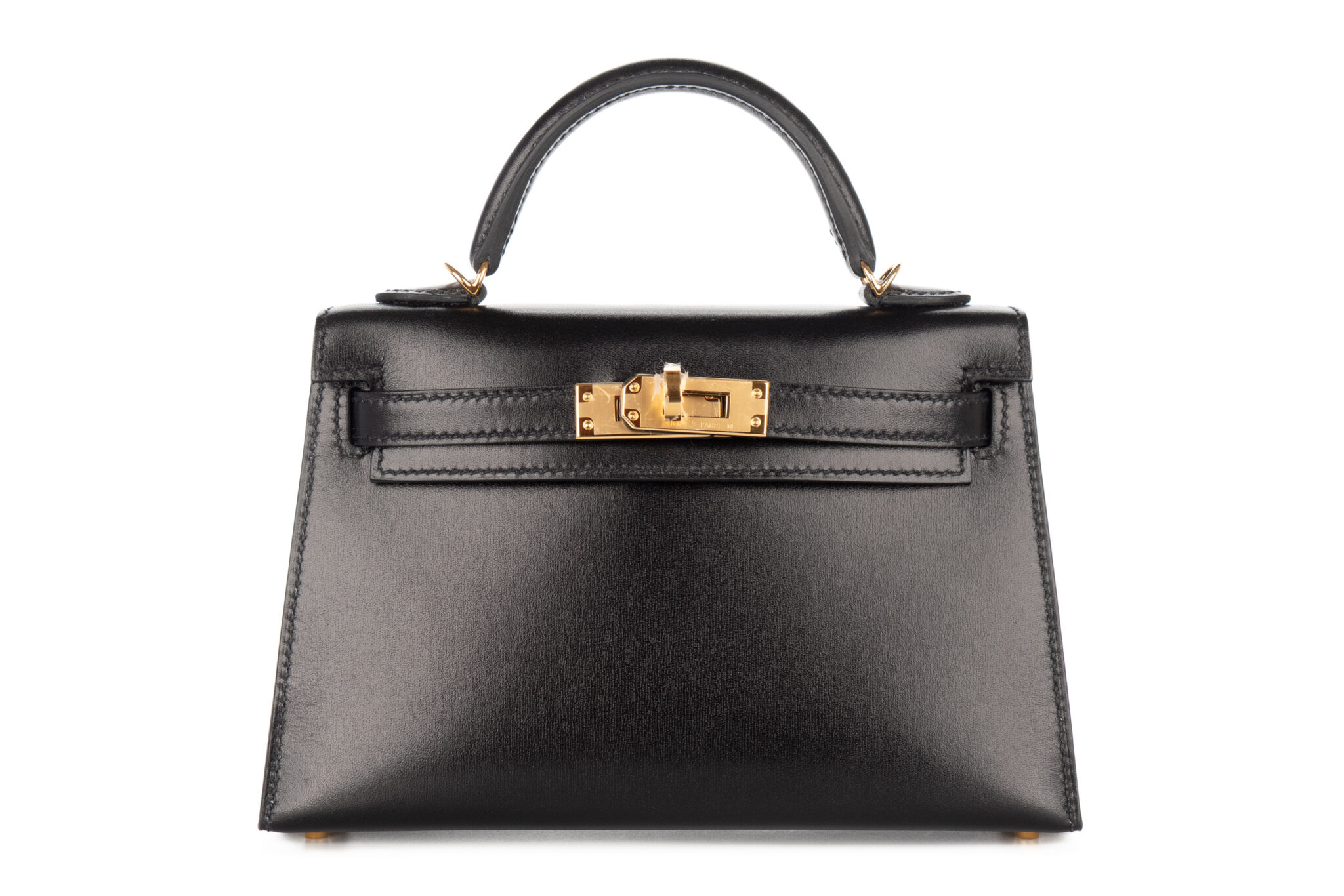 Hermès Mini Kelly Noir – Black Box Leather Gold Hardware - Love