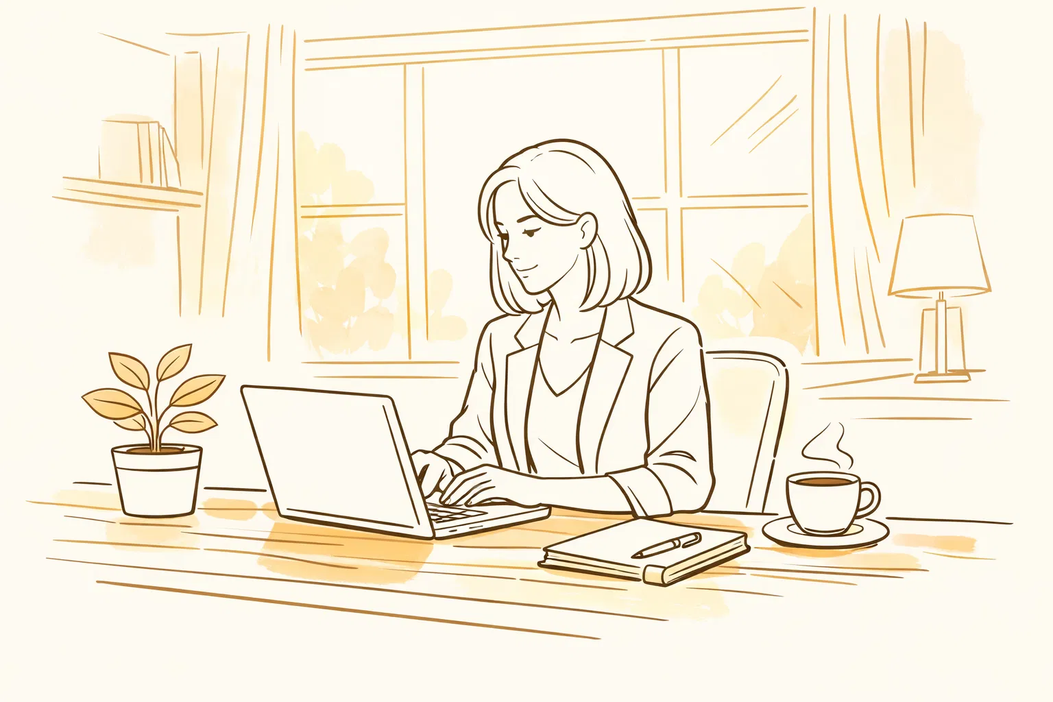 Professional writer at desk