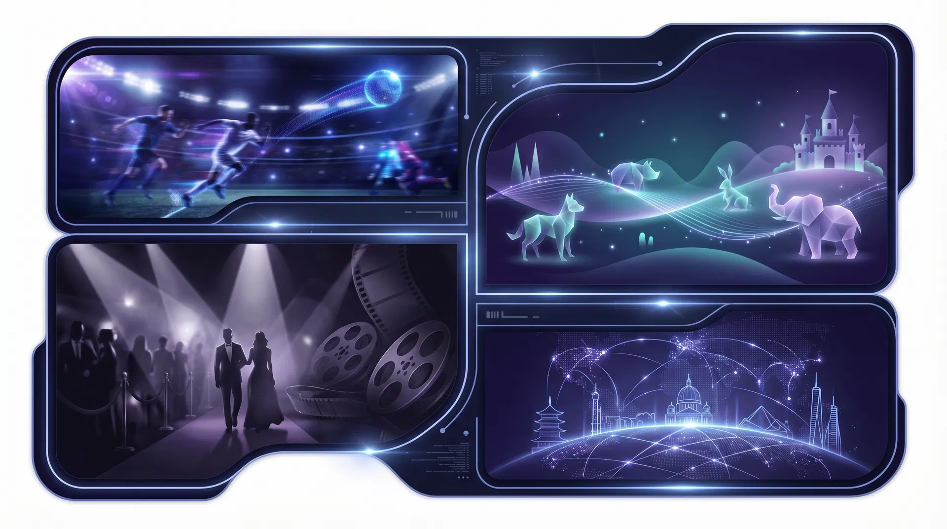 Streaming service categories collage