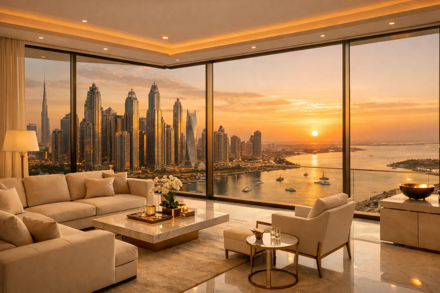 Luxury Penthouse Dubai Marina with modern architecture