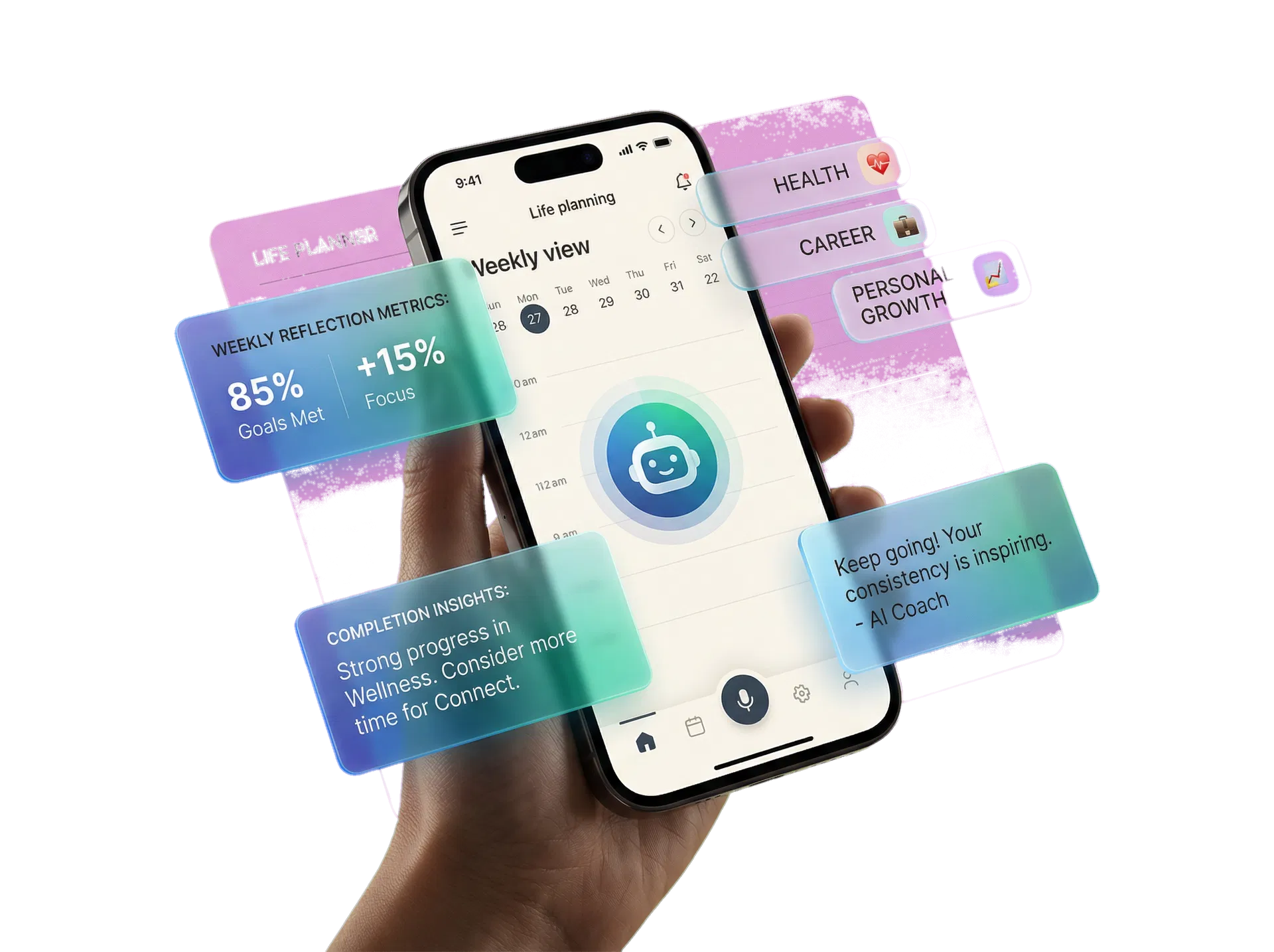 Life Planner and Coach insight interface