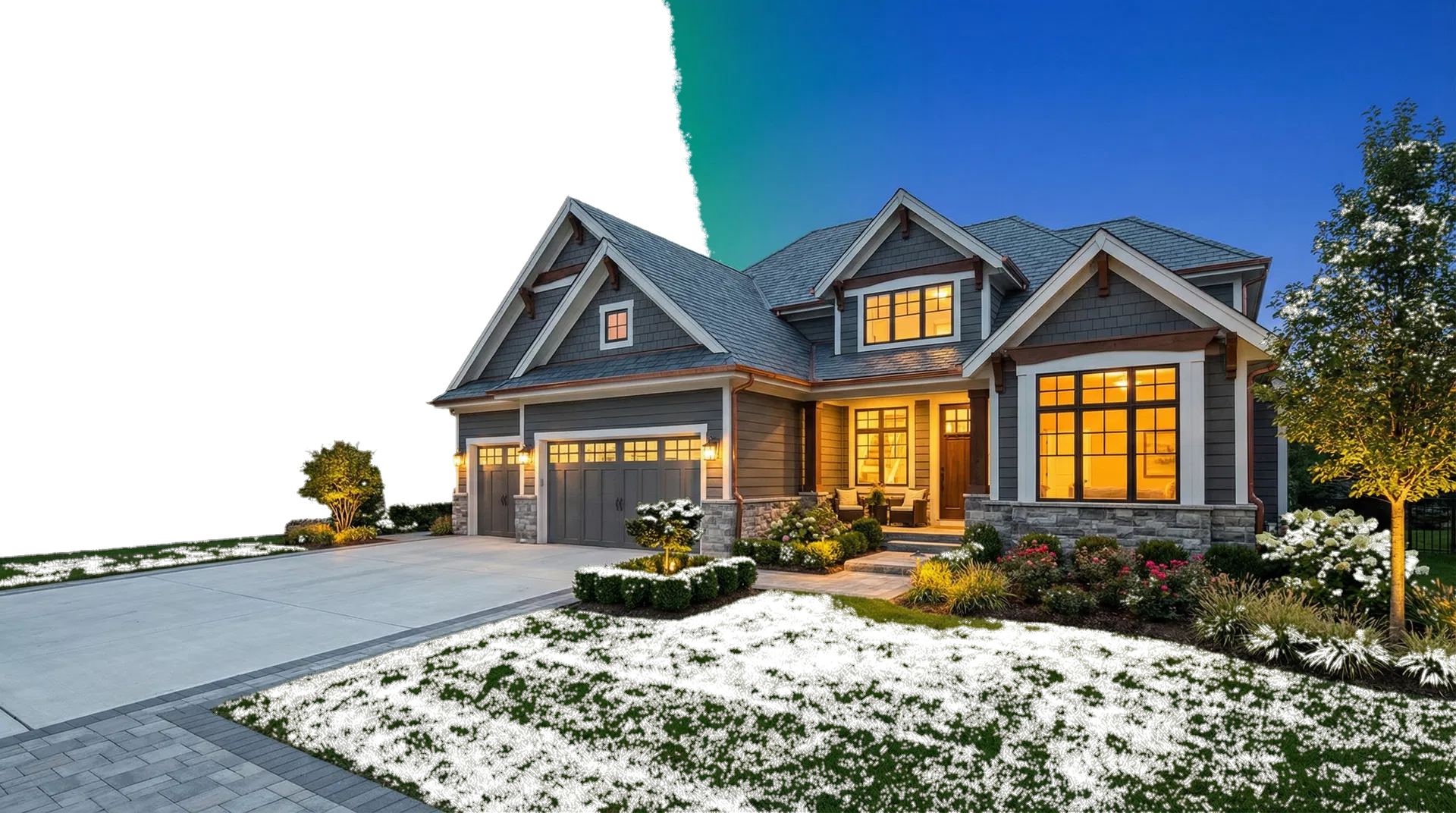 Elegant renovated home exterior