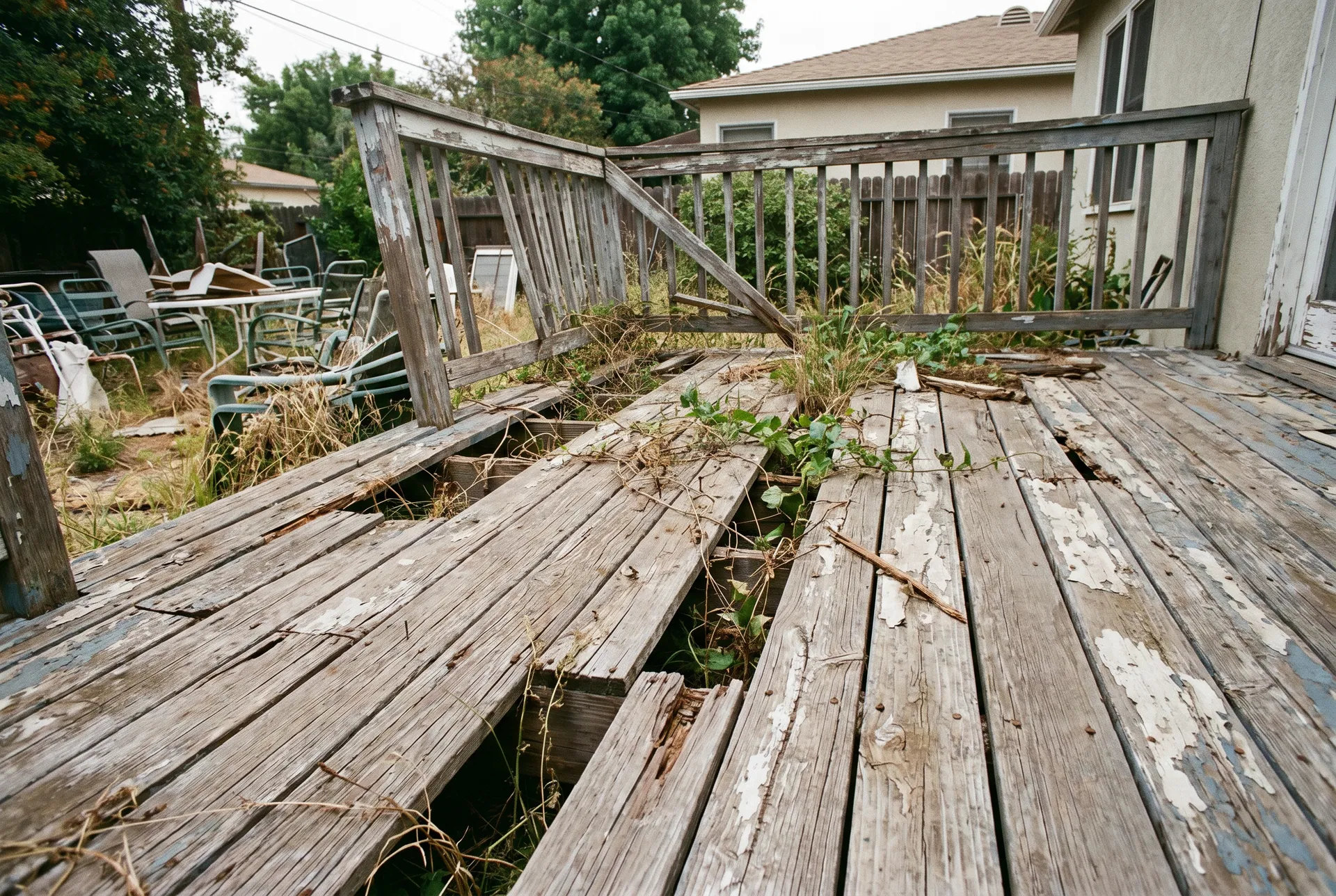 Before deck renovation