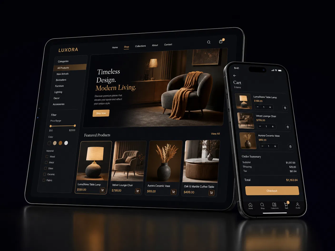E-commerce store mockup