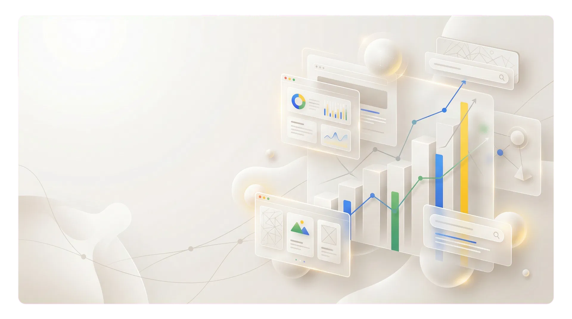 Visualização abstrata de crescimento digital e otimização SEO