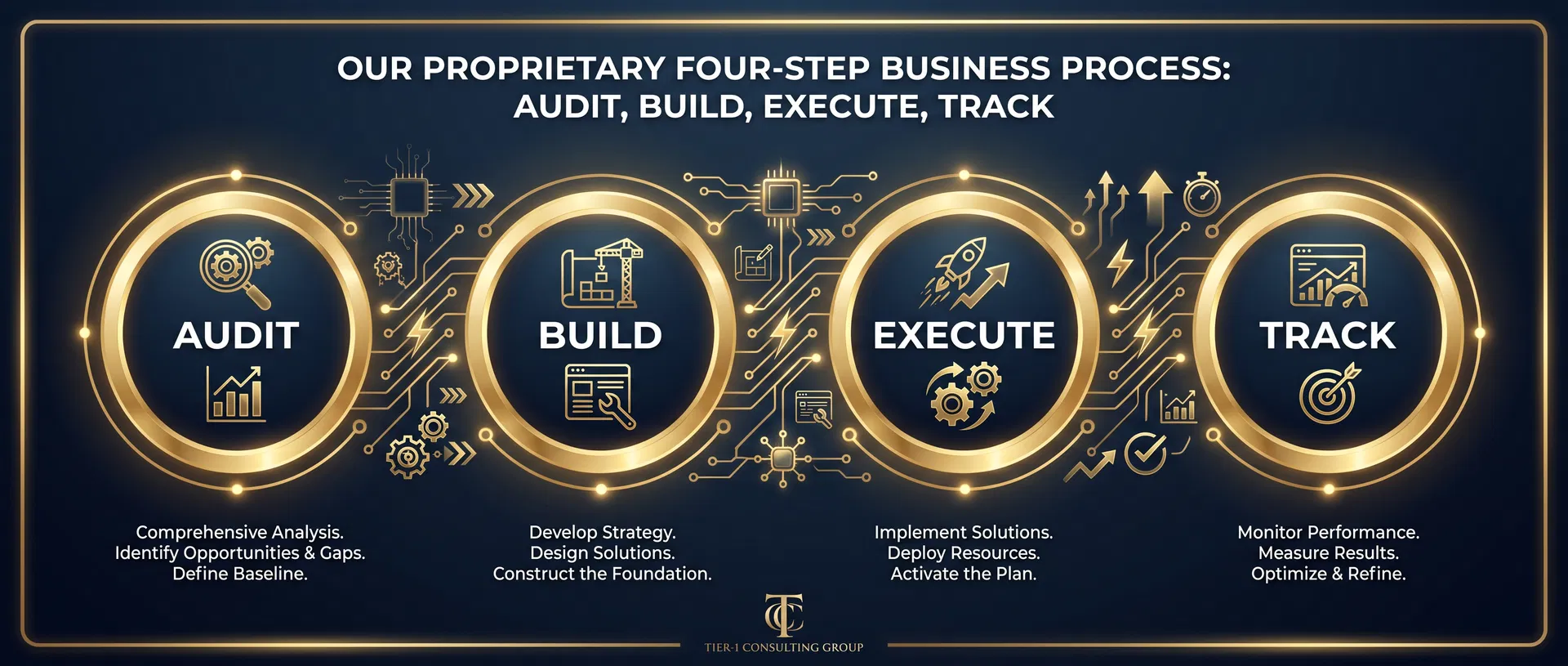 MapRanks 4-step process: Audit, Build, Execute, Track