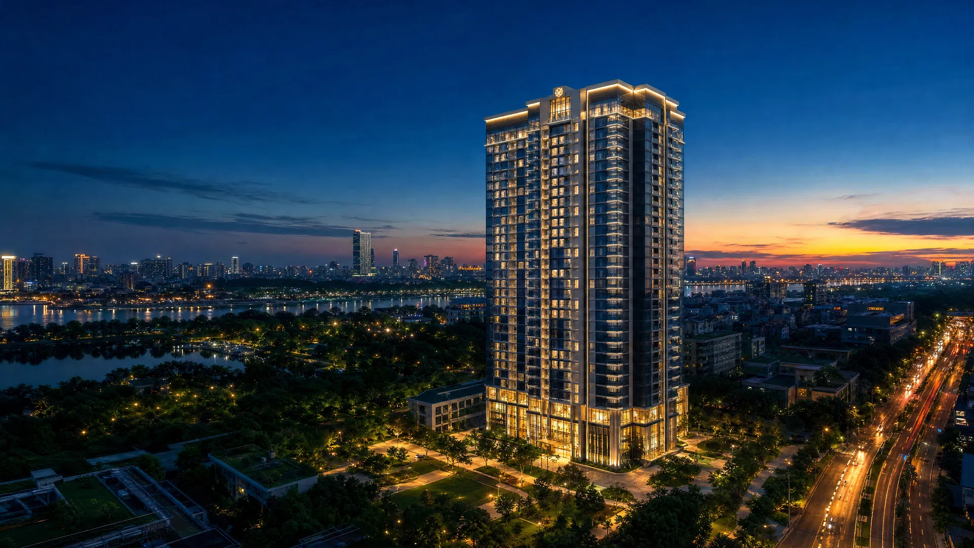 Phối cảnh chung cư cao cấp Hà Sơn Tower 25 tầng tại Trạm Trôi Hoài Đức Hà Nội