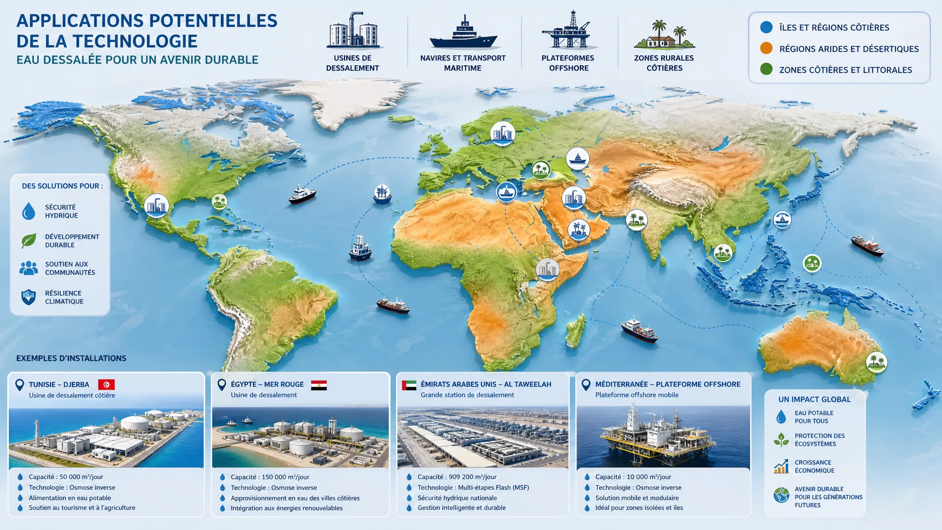 Carte mondiale des applications potentielles de la technologie