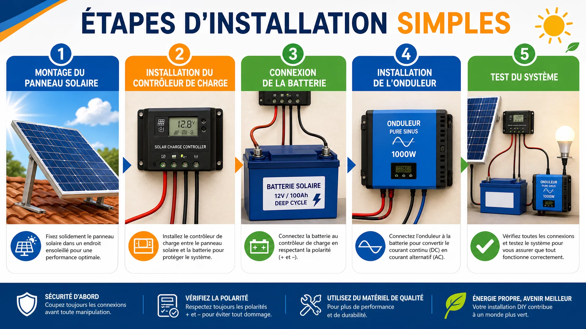 Étapes d'installation de la batterie solaire DIY