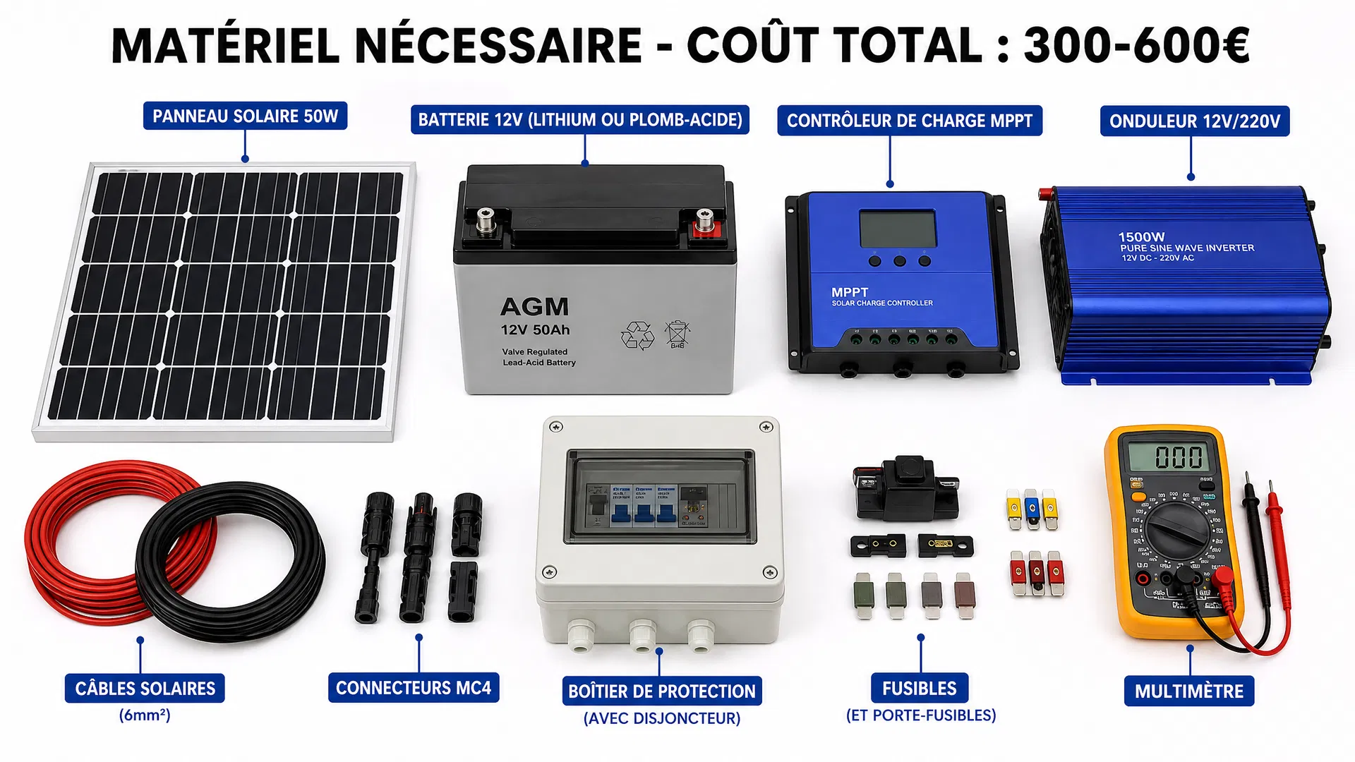 Matériel nécessaire pour fabriquer une batterie solaire DIY