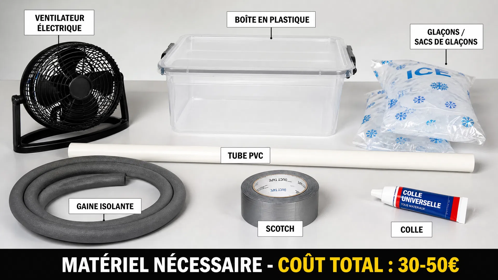 Matériel nécessaire pour fabriquer une clim DIY