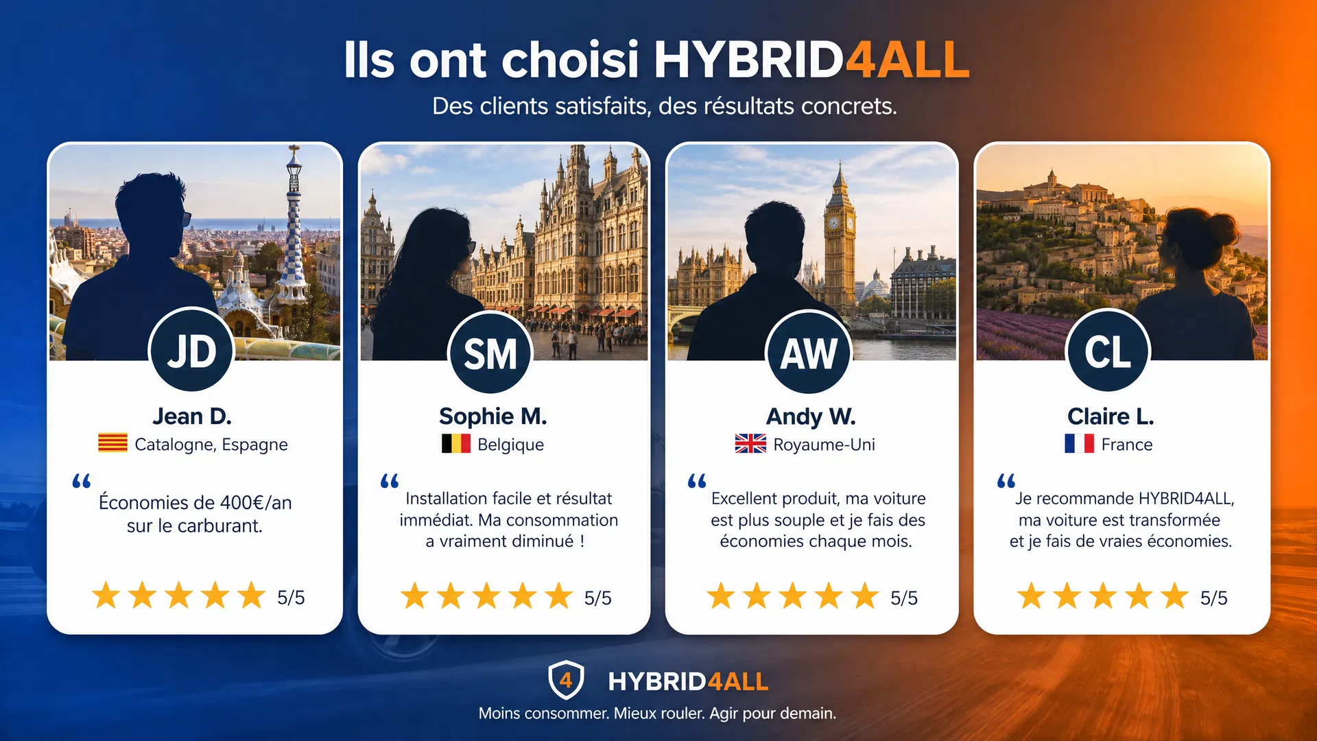 Témoignages de clients HYBRID4ALL satisfaits