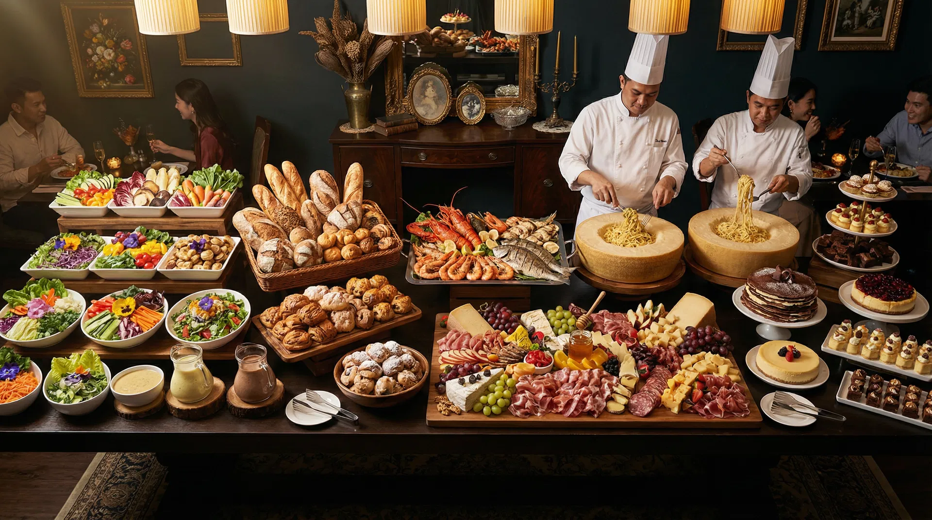 Citro Abuja Sunday buffet brunch spread with live cooking stations - best buffet in Wuse 2