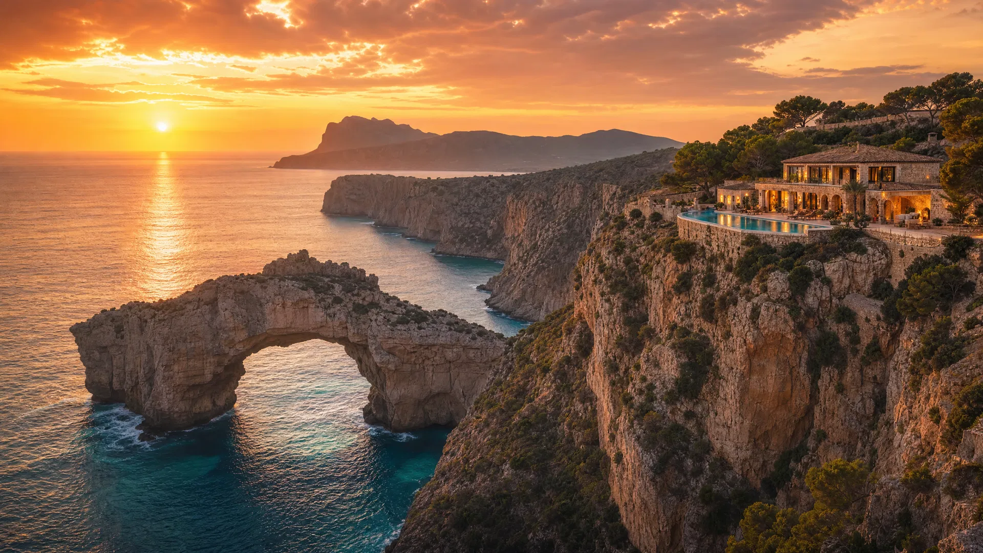 Cala de Mallorca al atardecer