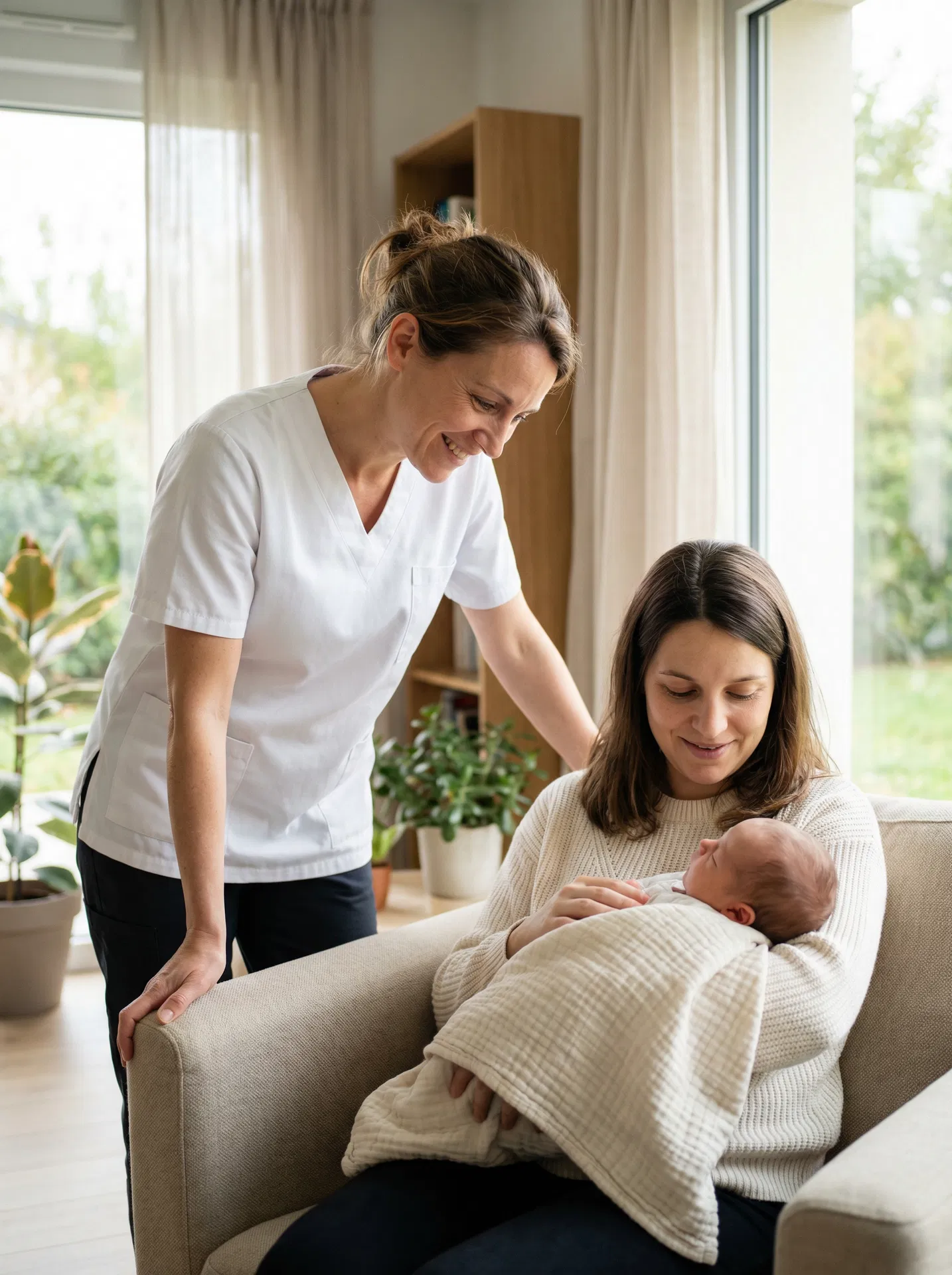 Infirmière souriante prête pour sa reconversion