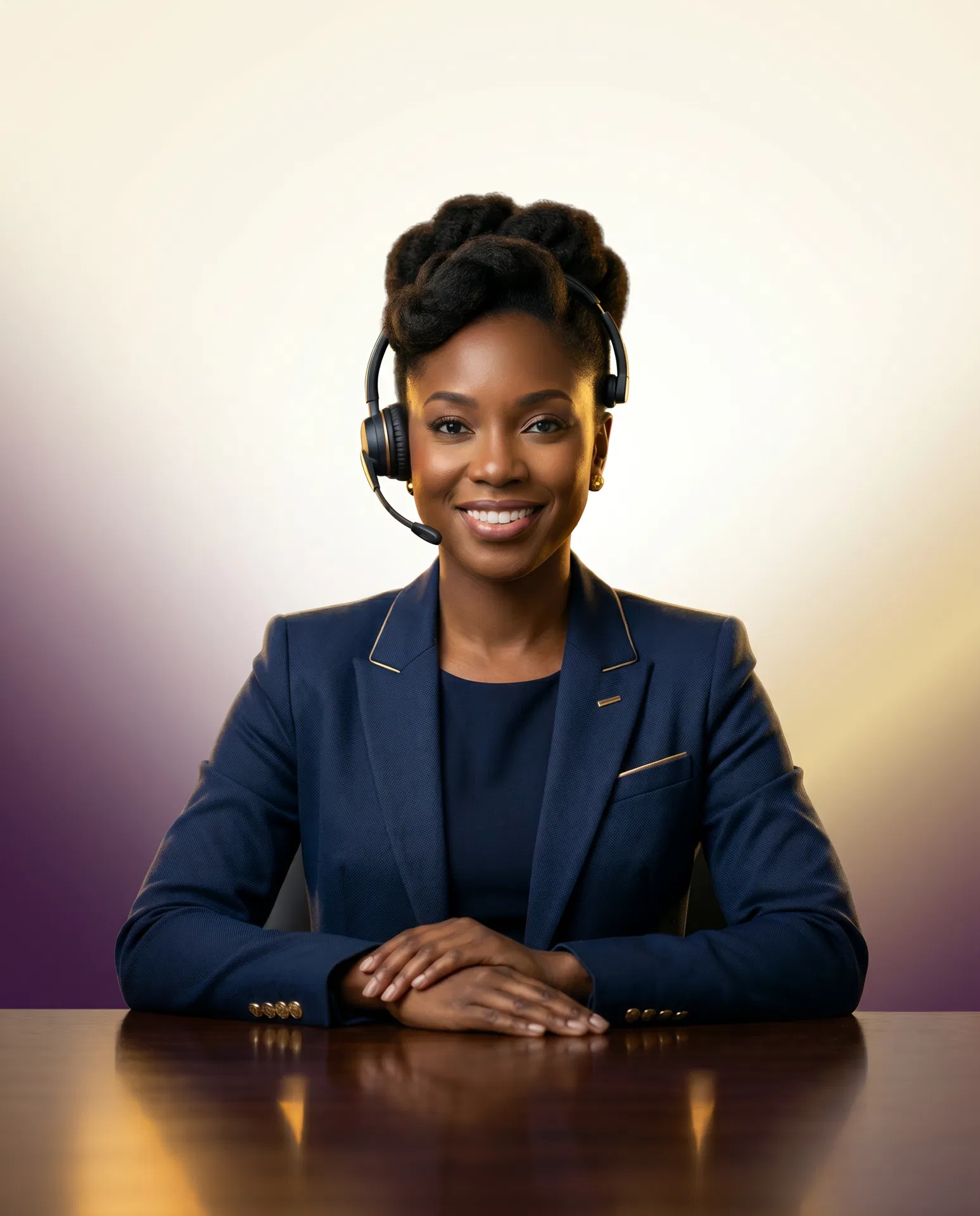 KIRA, the AI Business Concierge, presented in a premium studio setting.