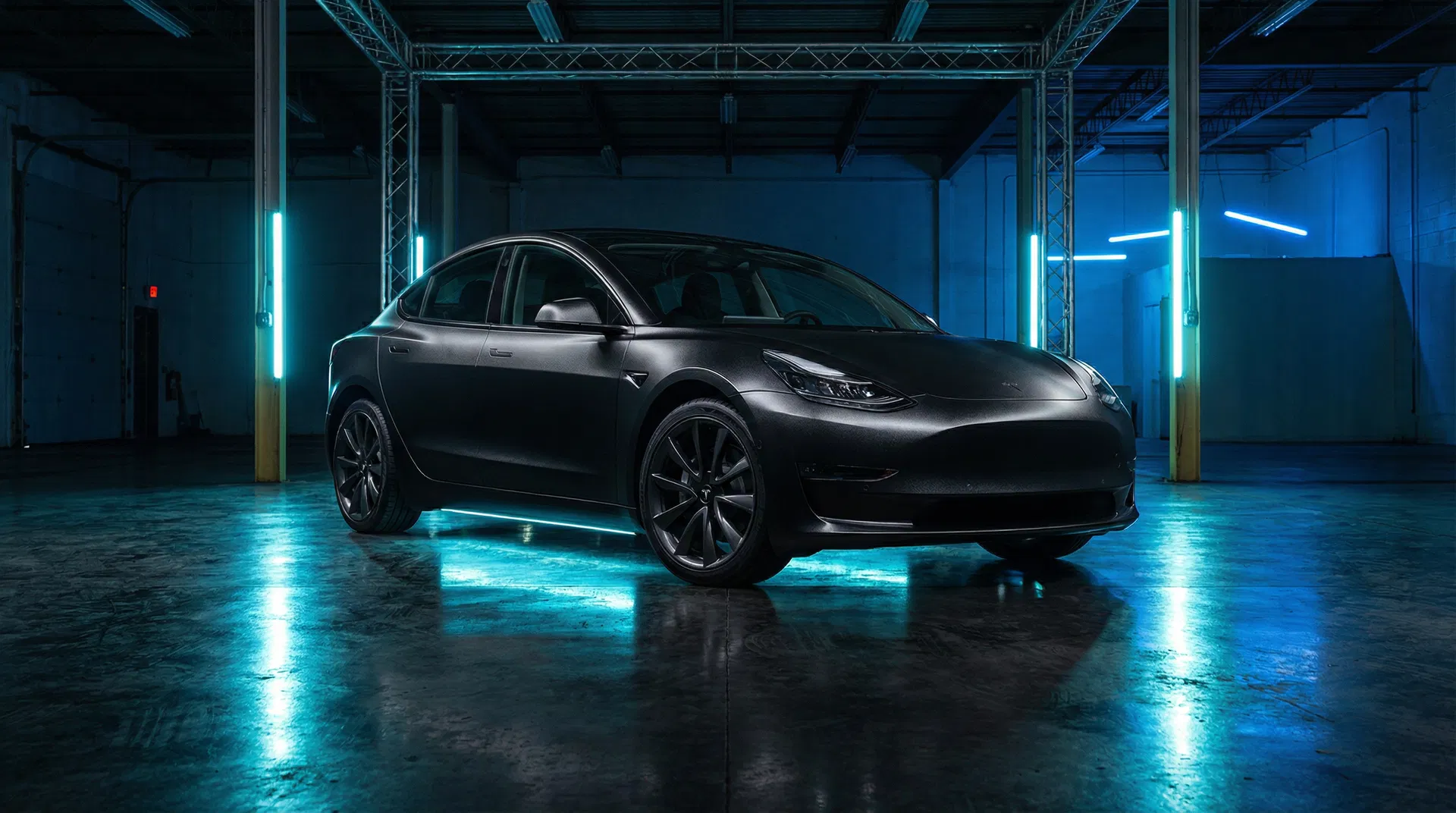 Matte Black Tesla Model 3 Wrap