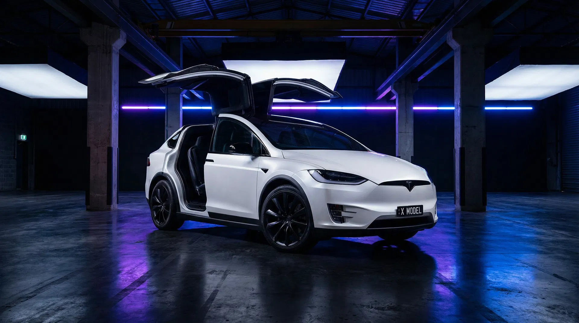 White Pearl Tesla Model X Wrap