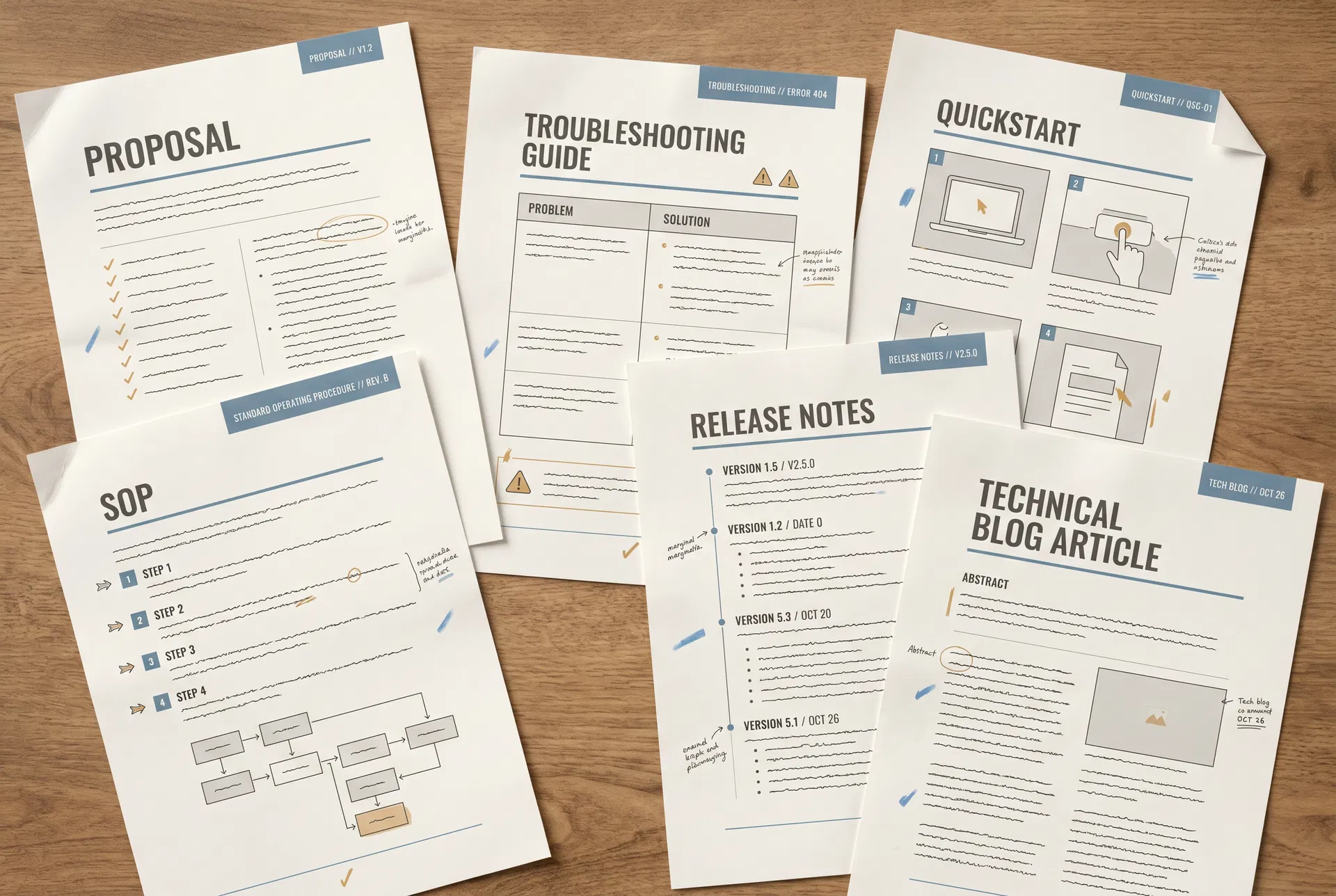 Mosaic of technical services portfolio sample documents