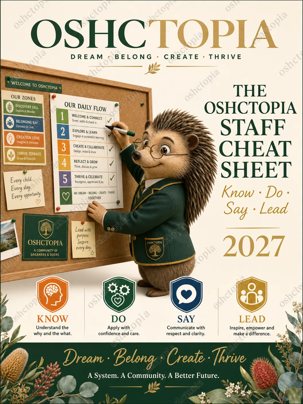 Staff Cheat Sheet — OSHCTOPIA Resource Poster