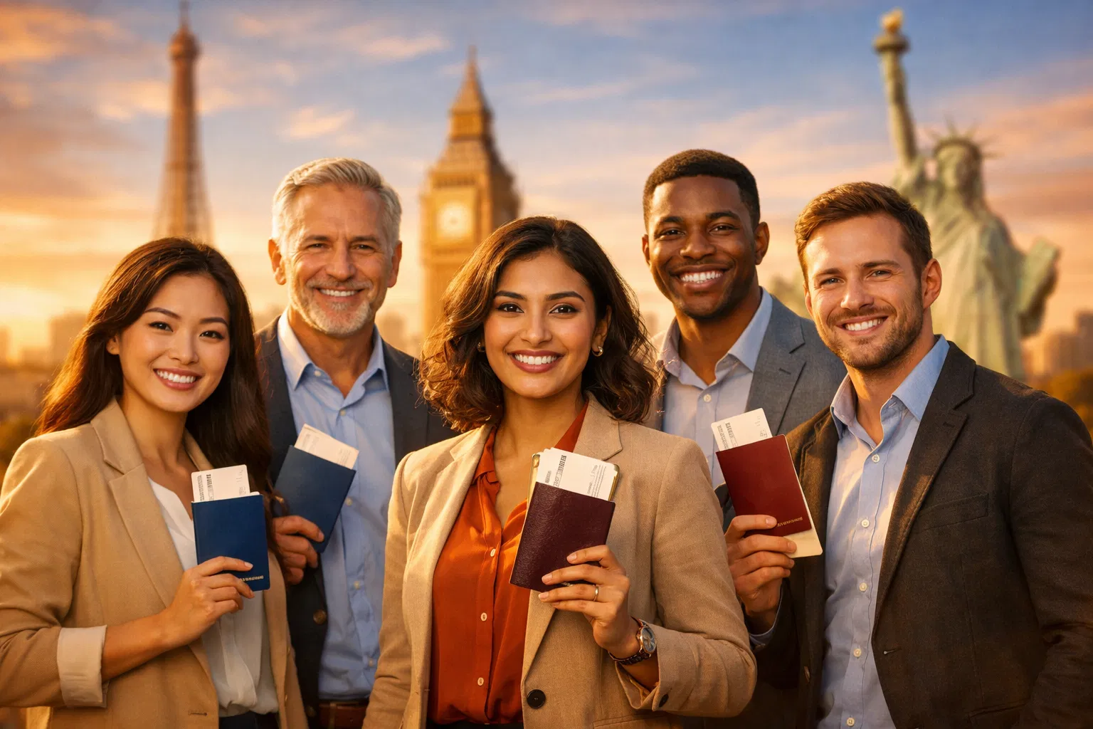 Pessoas com passaportes