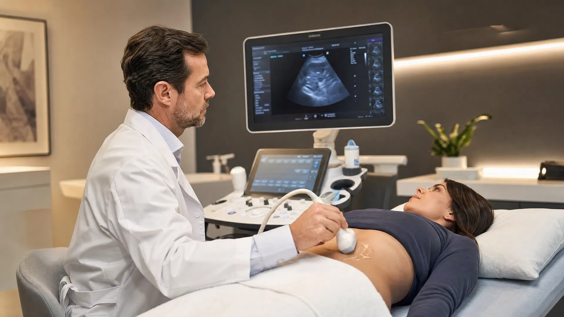 Ultrassonografia médica em consultório premium