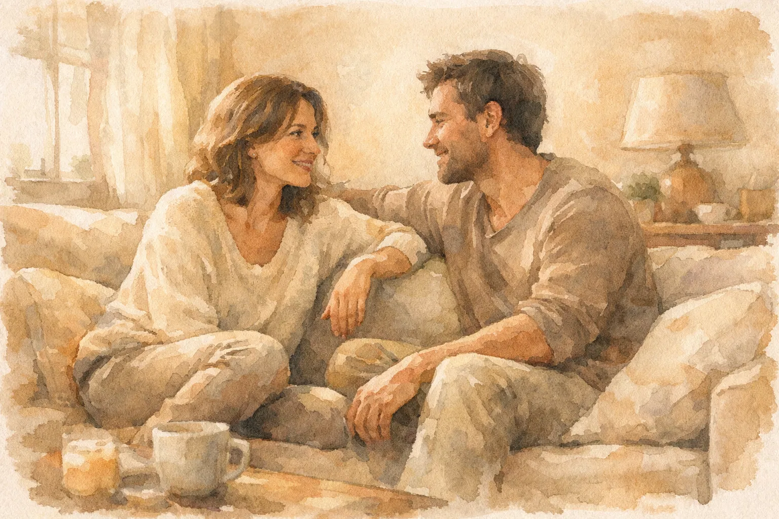 Couple having a meaningful conversation