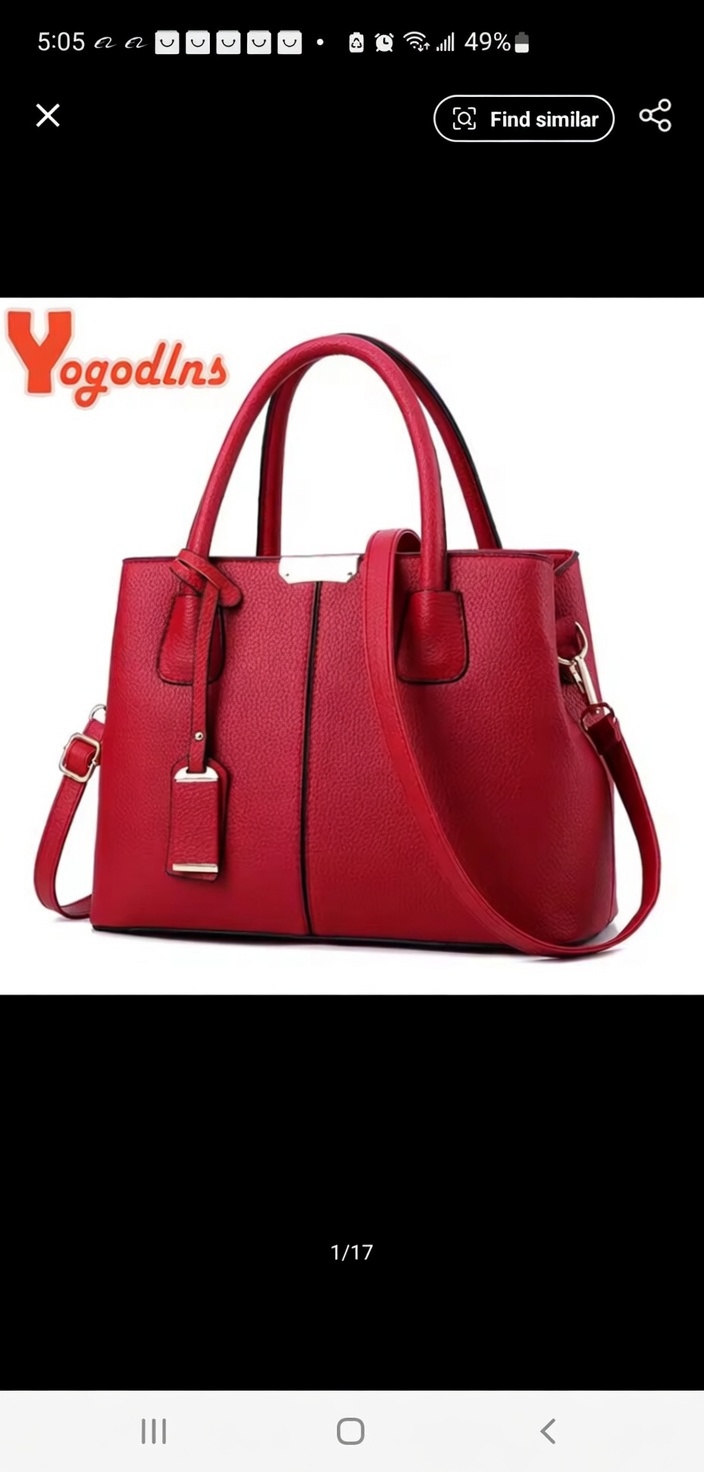 Luxury Women’s Red Leather Handbag – Designer Tote Shoulder Bag with Crossbody Strap