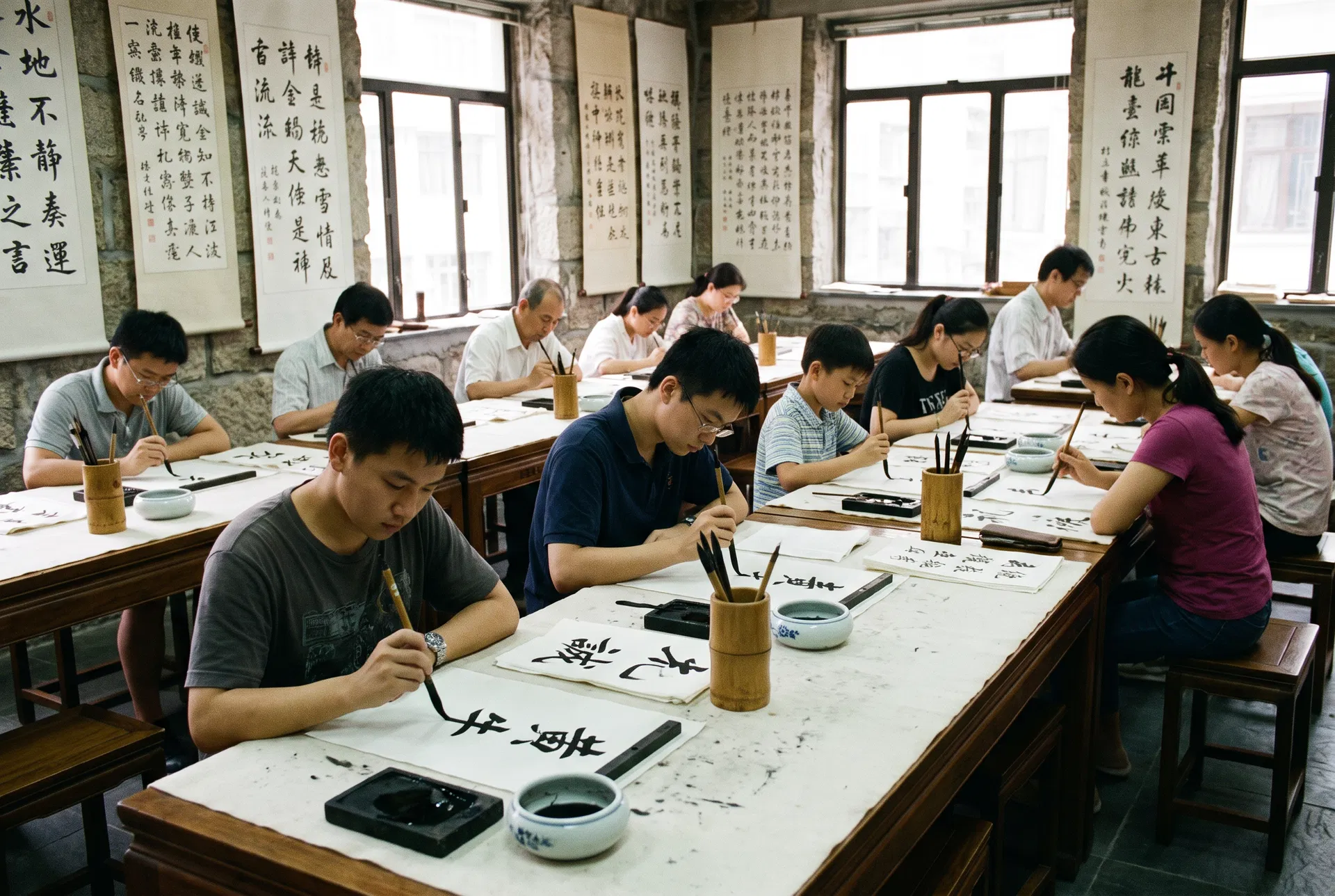 chinese culture workshop hong kong — classroom moment with chinese calligraphy hk in Hong Kong | FlintHub Academy