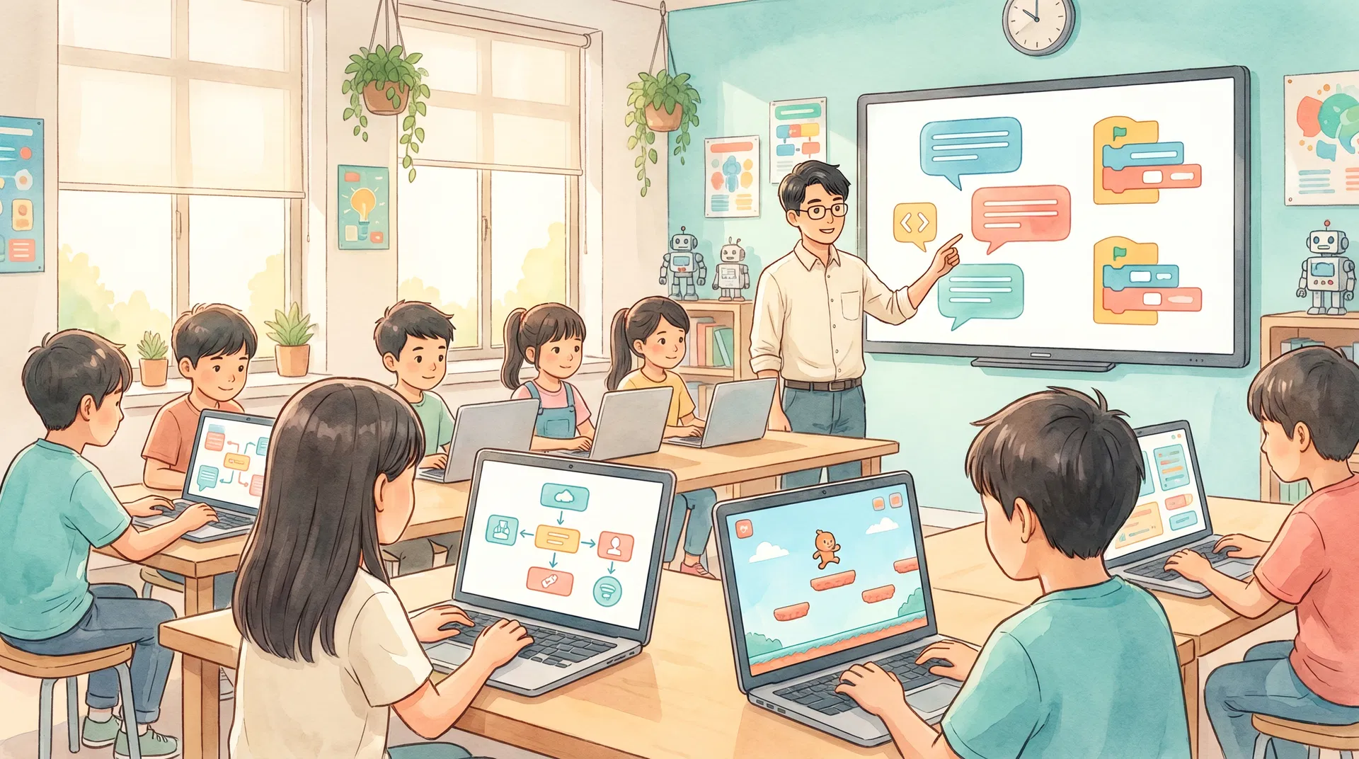 ai game design course hong kong — classroom moment with ai chatbot class for kids in Hong Kong | FlintHub Academy